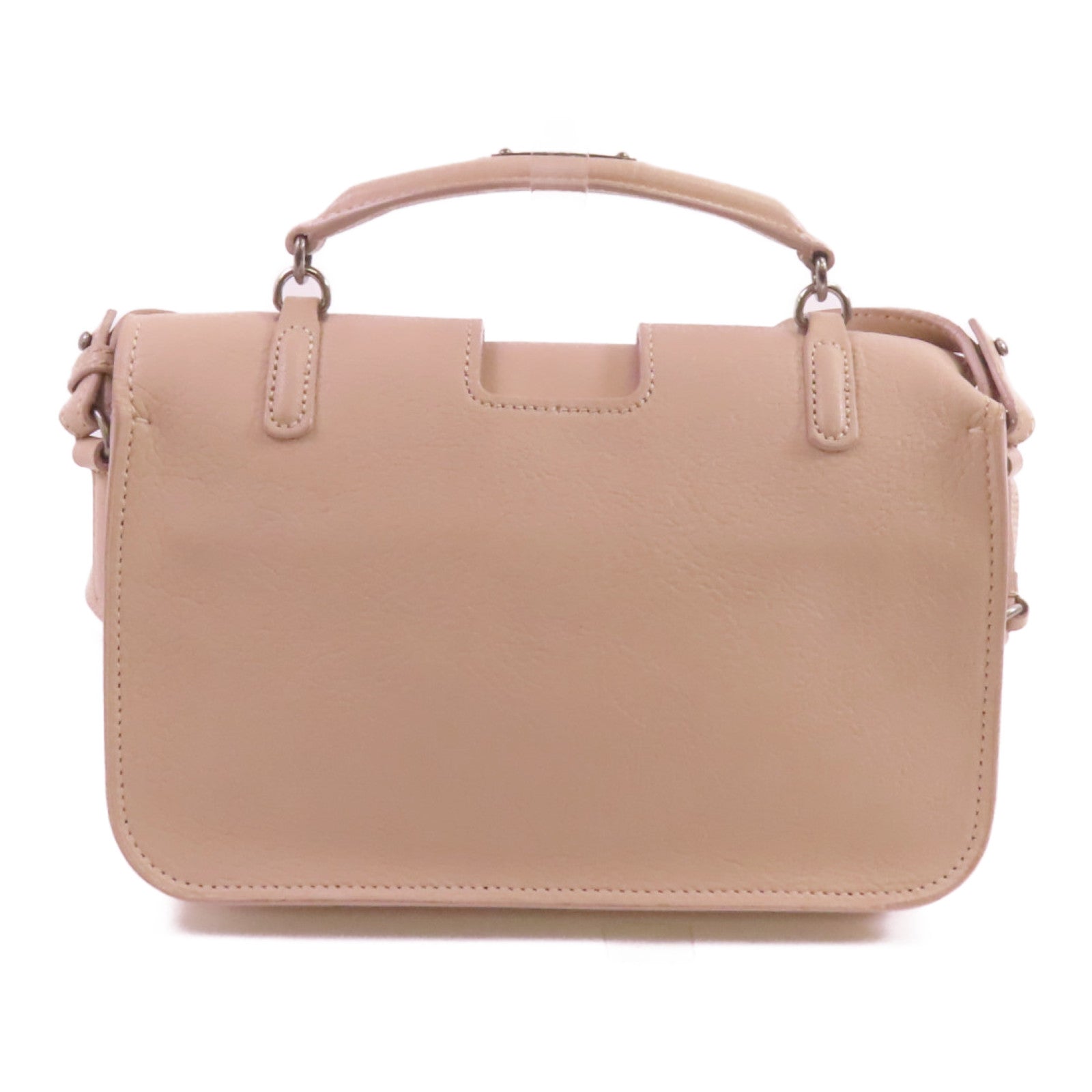 SAINT LAURENT 【激減優惠】牛皮皮革2Way Shoulder Bag銀扣手挽肩背兩用袋