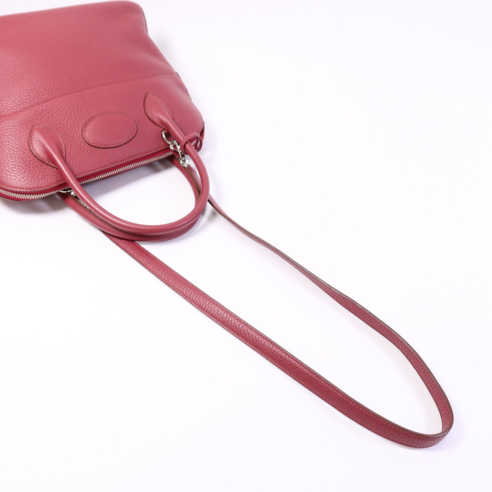 HERMES Clemence皮革Bolide 31手挽袋Rubis