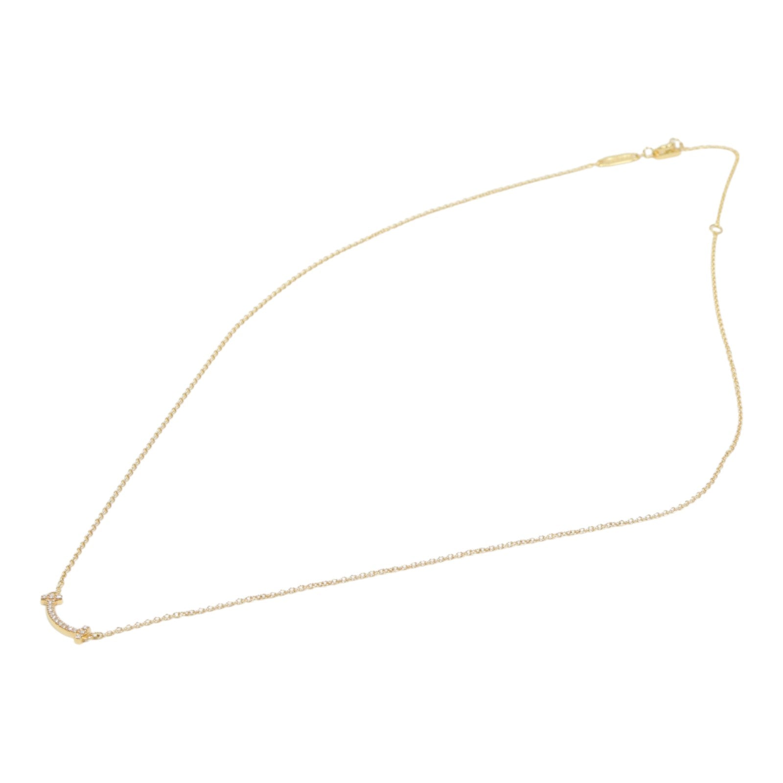 TIFFANY＆CO 18K玫瑰金T Smile Diamond Necklace項鍊