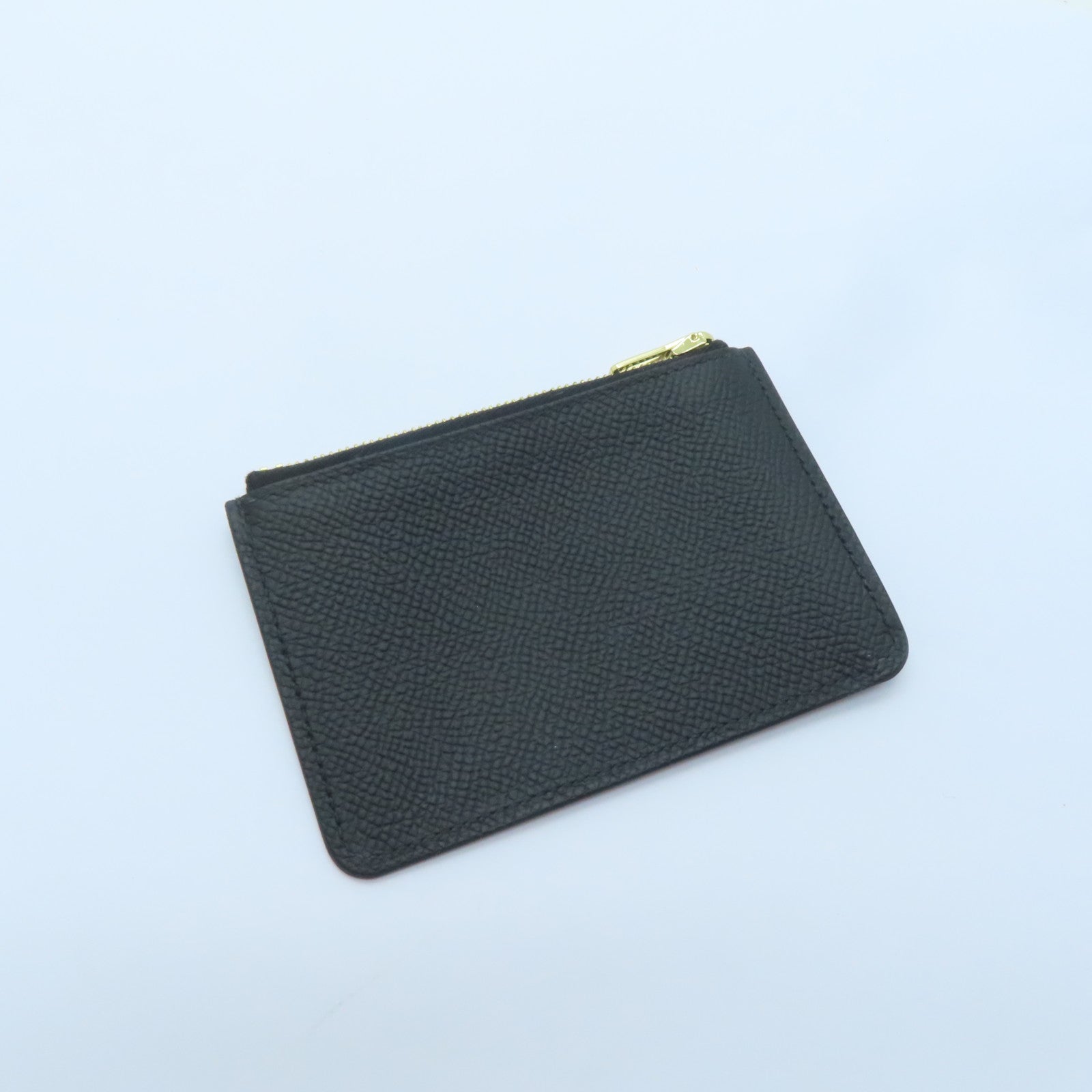 HERMES Epsom皮革Constance Slim金扣卡片套Noir黑色