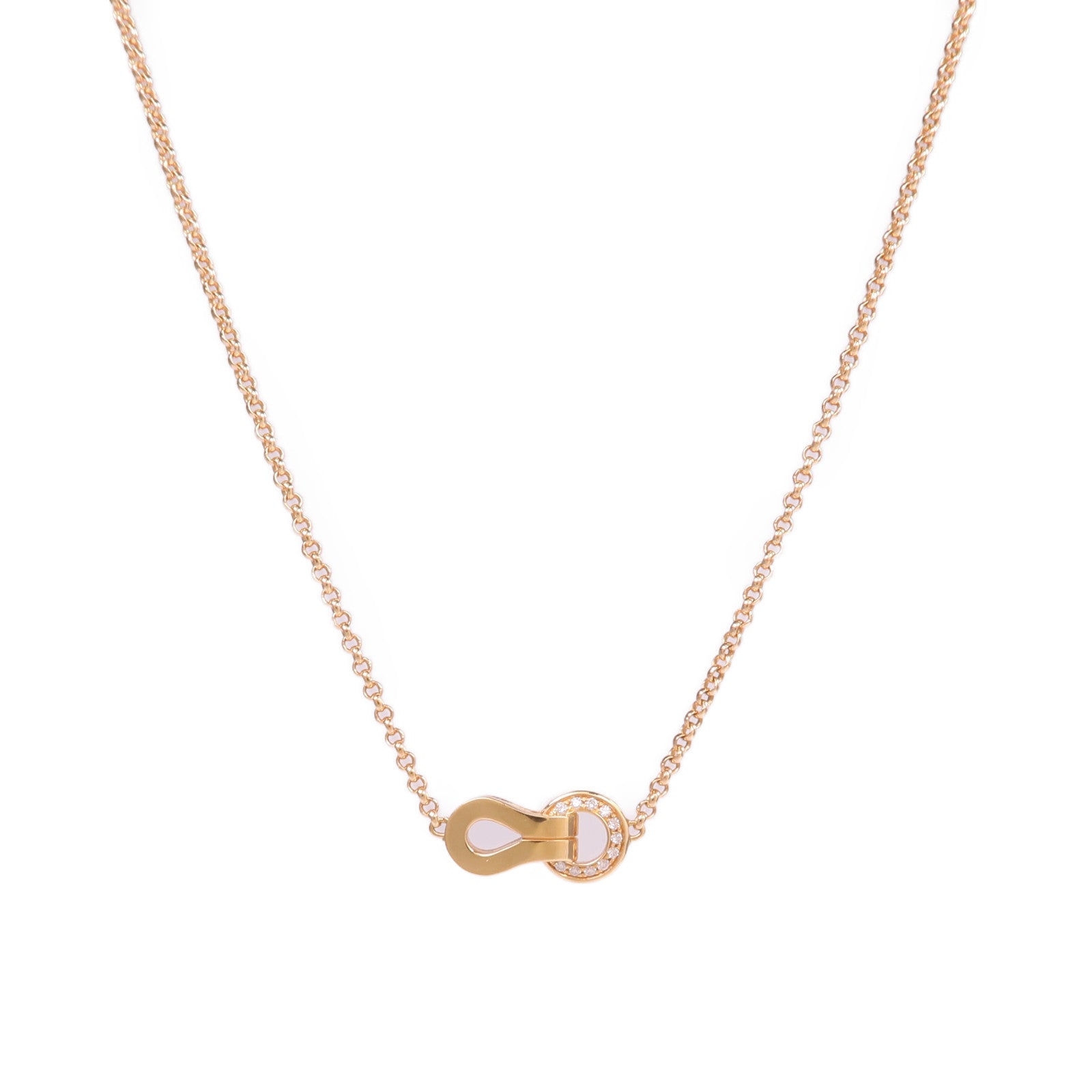 CARTIER 【激減優惠】18K玫瑰金Agrafe Diamond Necklace鑽石項鍊