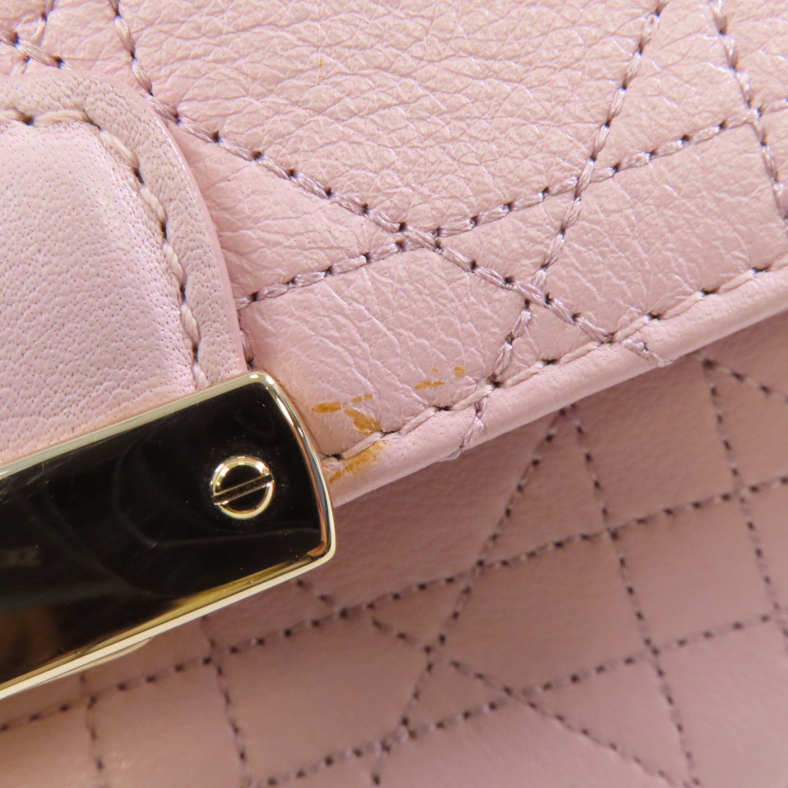 Dior 牛皮皮革Chain Shoulder Bag金扣鏈帶肩背袋粉紅色
