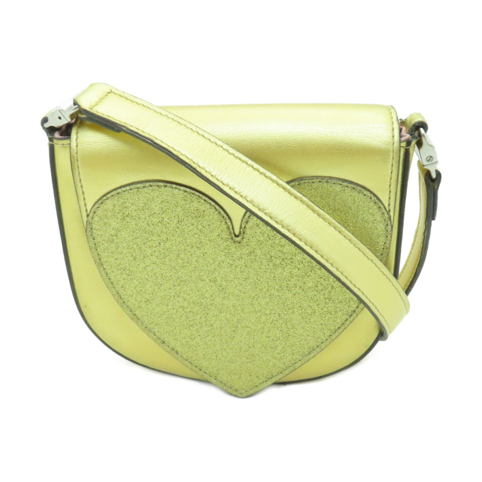 GUCCI 【清倉大減價】皮革Shoulder Bag銀扣肩背袋金色