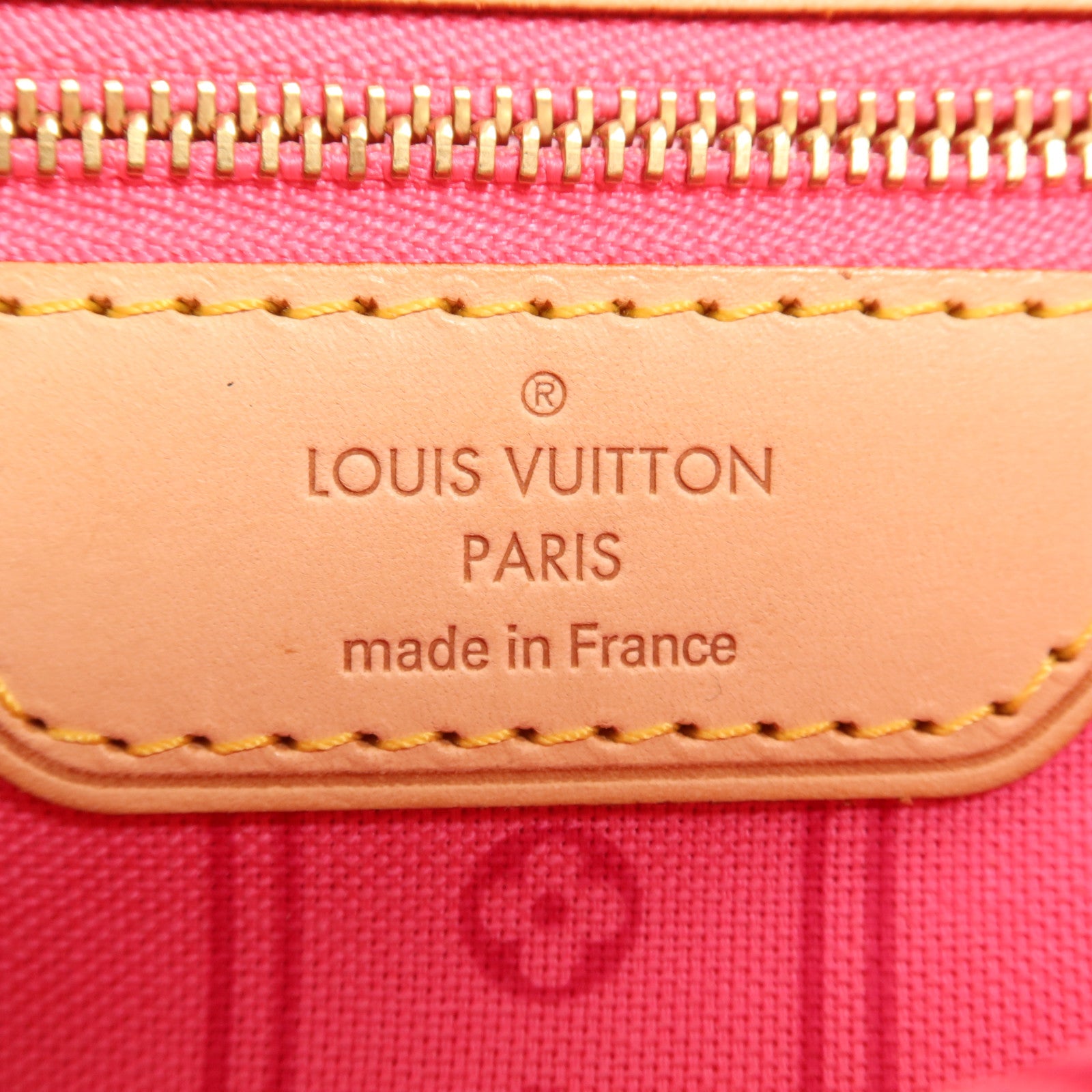 LOUIS VUITTON Monogram Rose Tote Neverfull MM金扣肩背袋