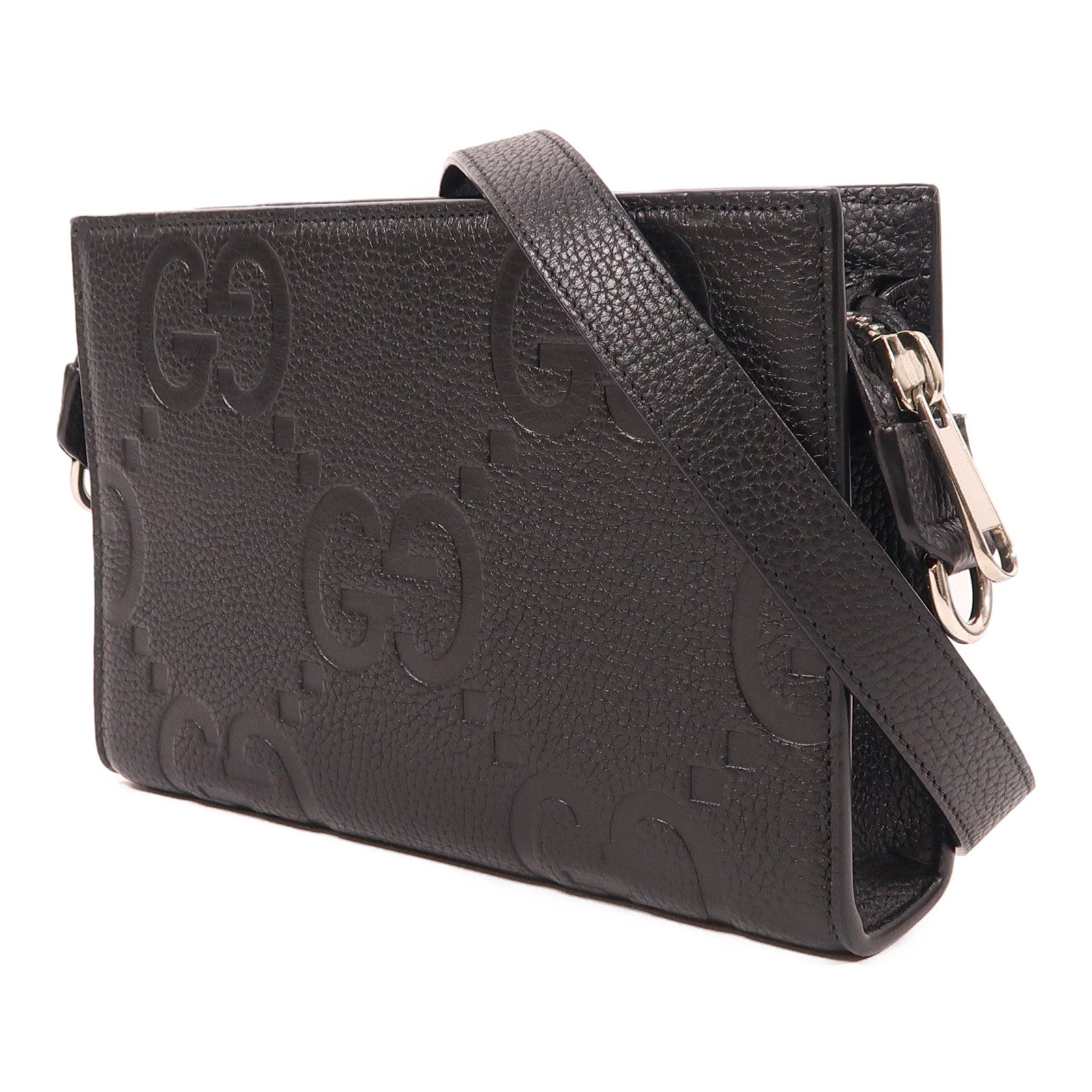 GUCCI GG SHW Mini Jumbo GG Shoulder Bag 795240 Calfskin Leather Black