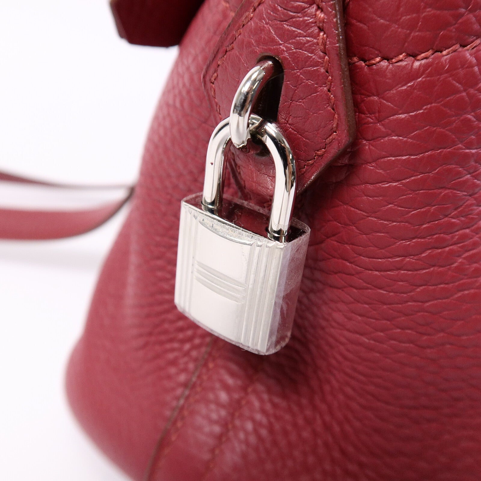 HERMES Clemence皮革Bolide 31手挽袋Rubis