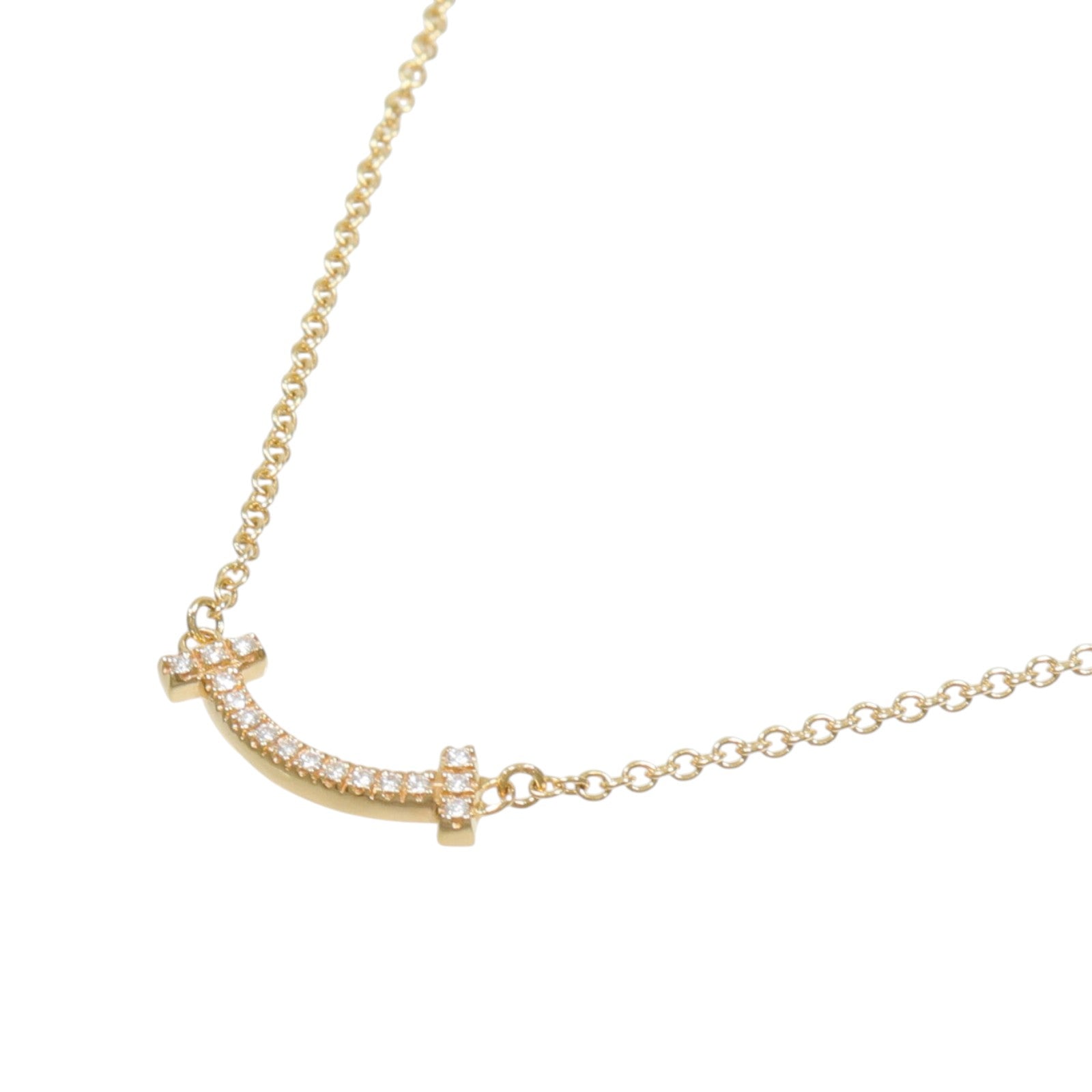 TIFFANY＆CO 18K玫瑰金T Smile Diamond Necklace項鍊