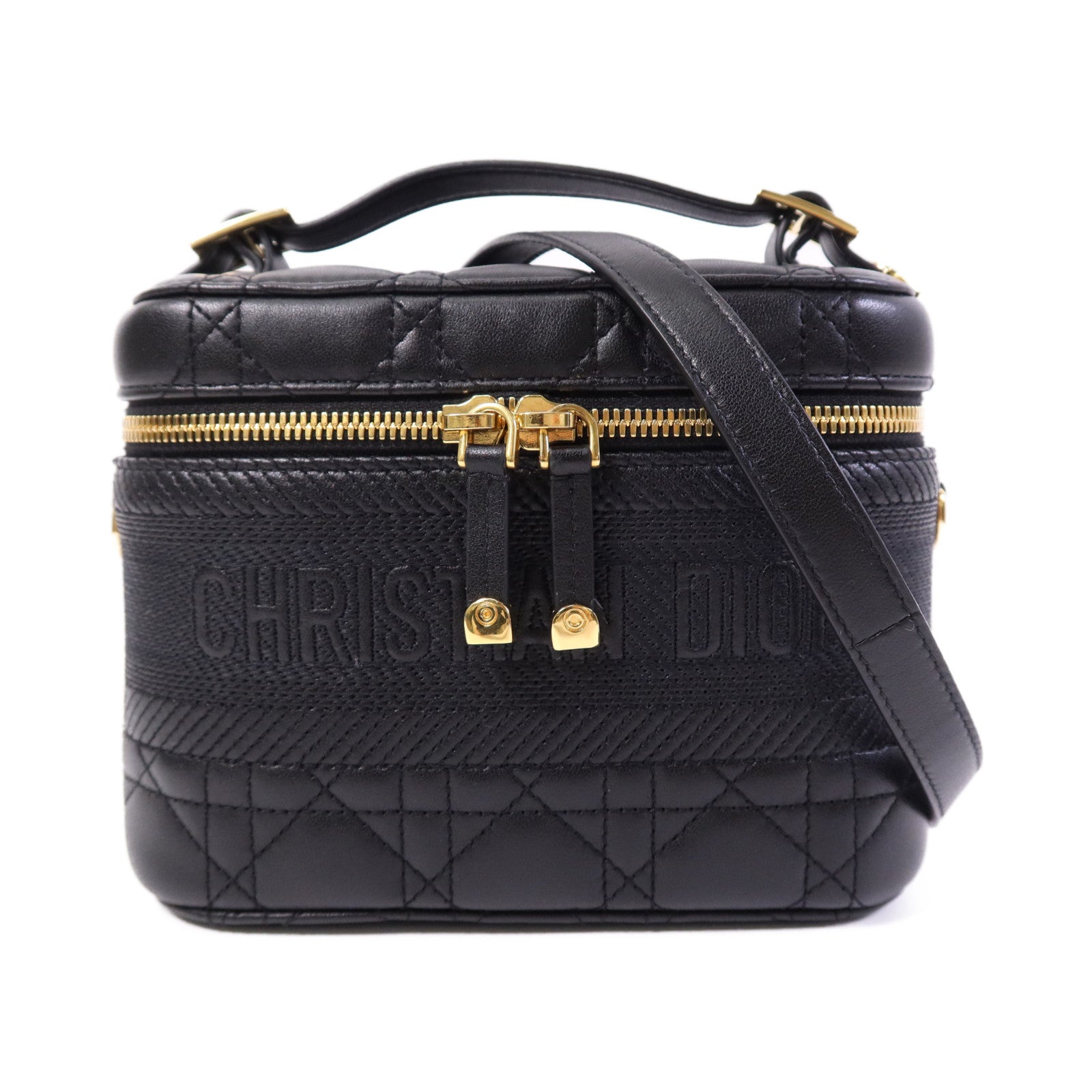 Dior 【激減優惠】牛皮皮革Travel Vanity金扣手挽肩背兩用袋