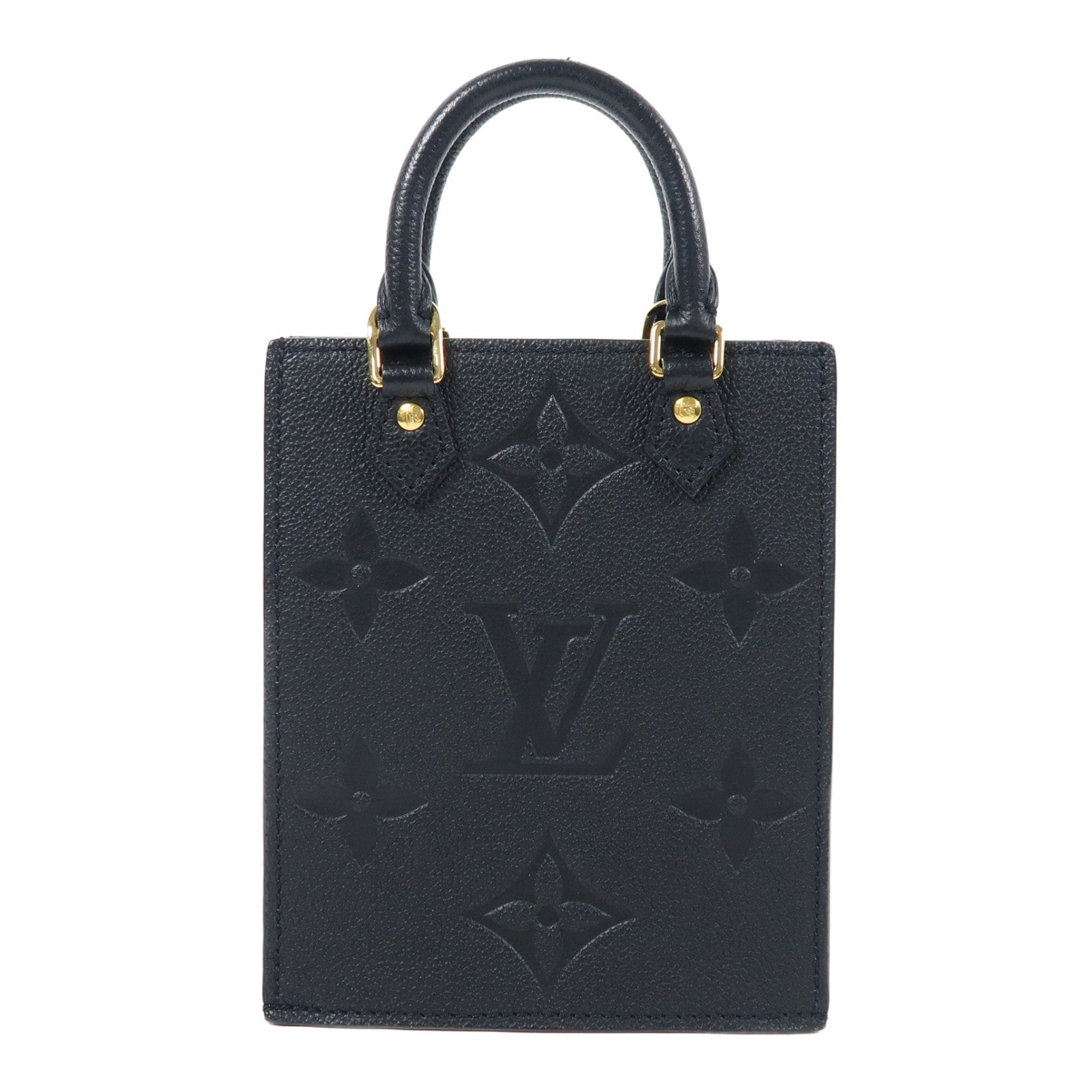 LOUIS VUITTON Monogram Empreinte Petit Sac Plat金扣手挽肩背兩用袋