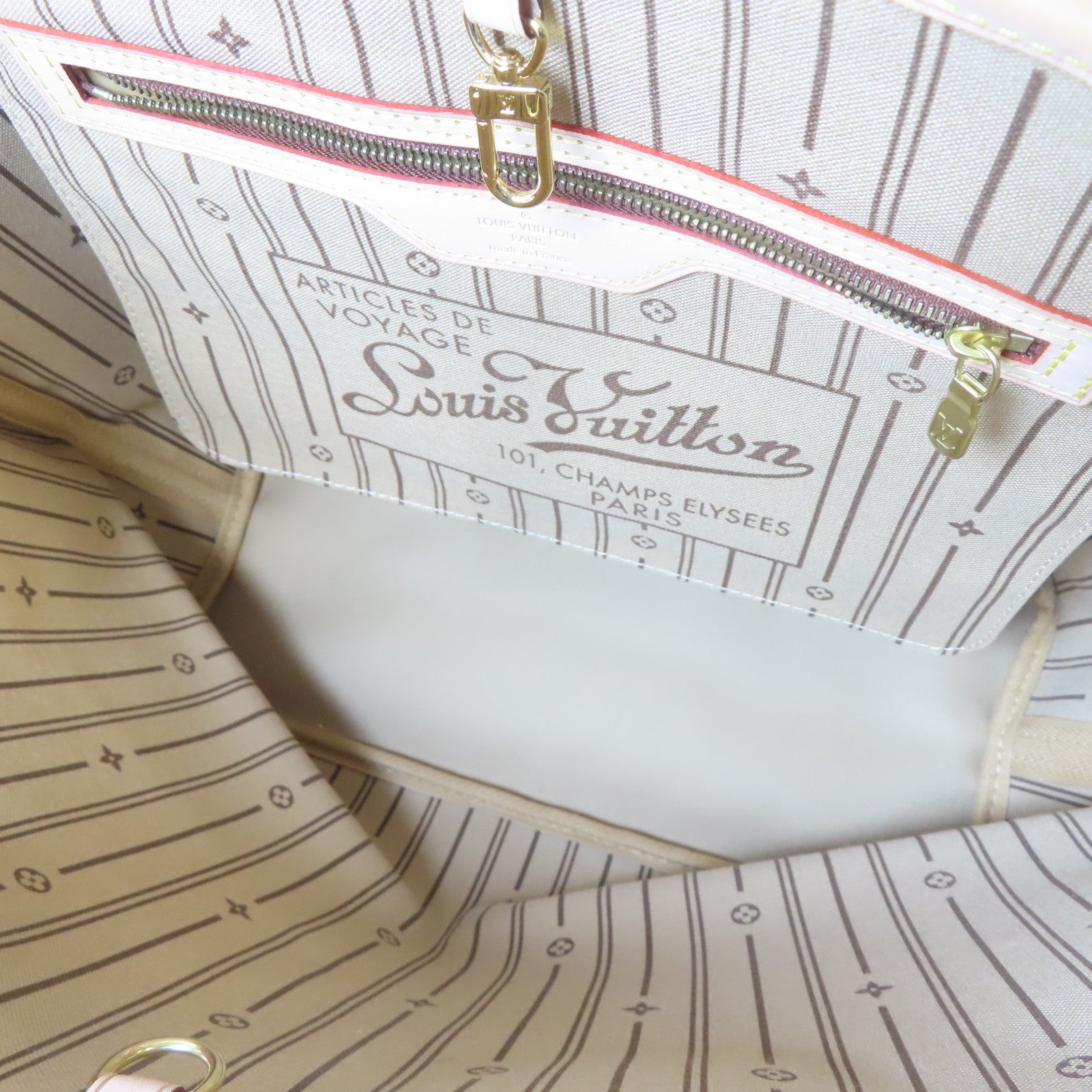 LOUIS VUITTON Monogram Neverfull MM金扣肩背袋啡色