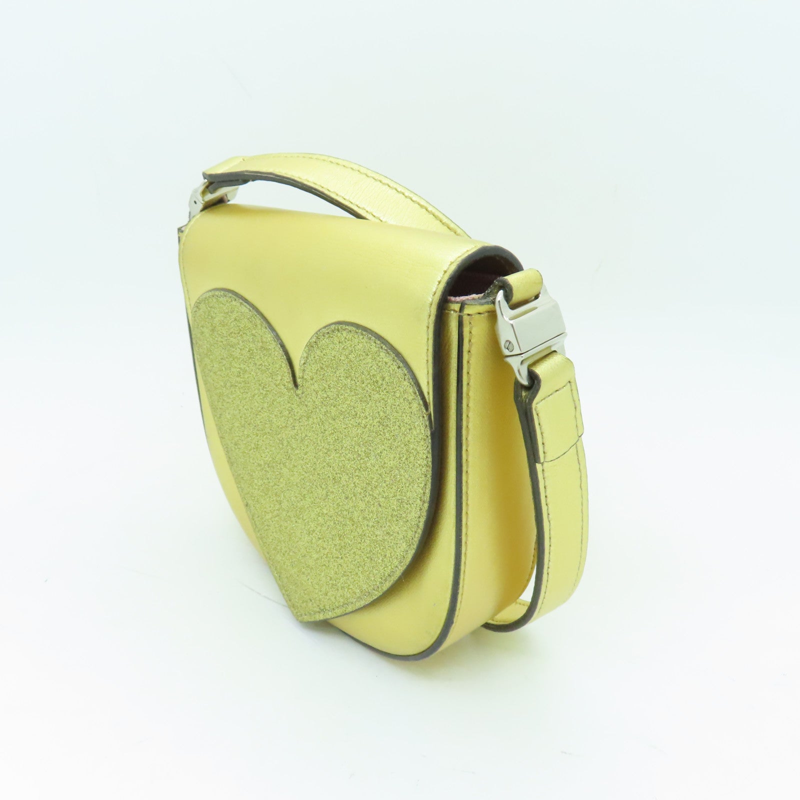 GUCCI 【清倉大減價】皮革Shoulder Bag銀扣肩背袋金色