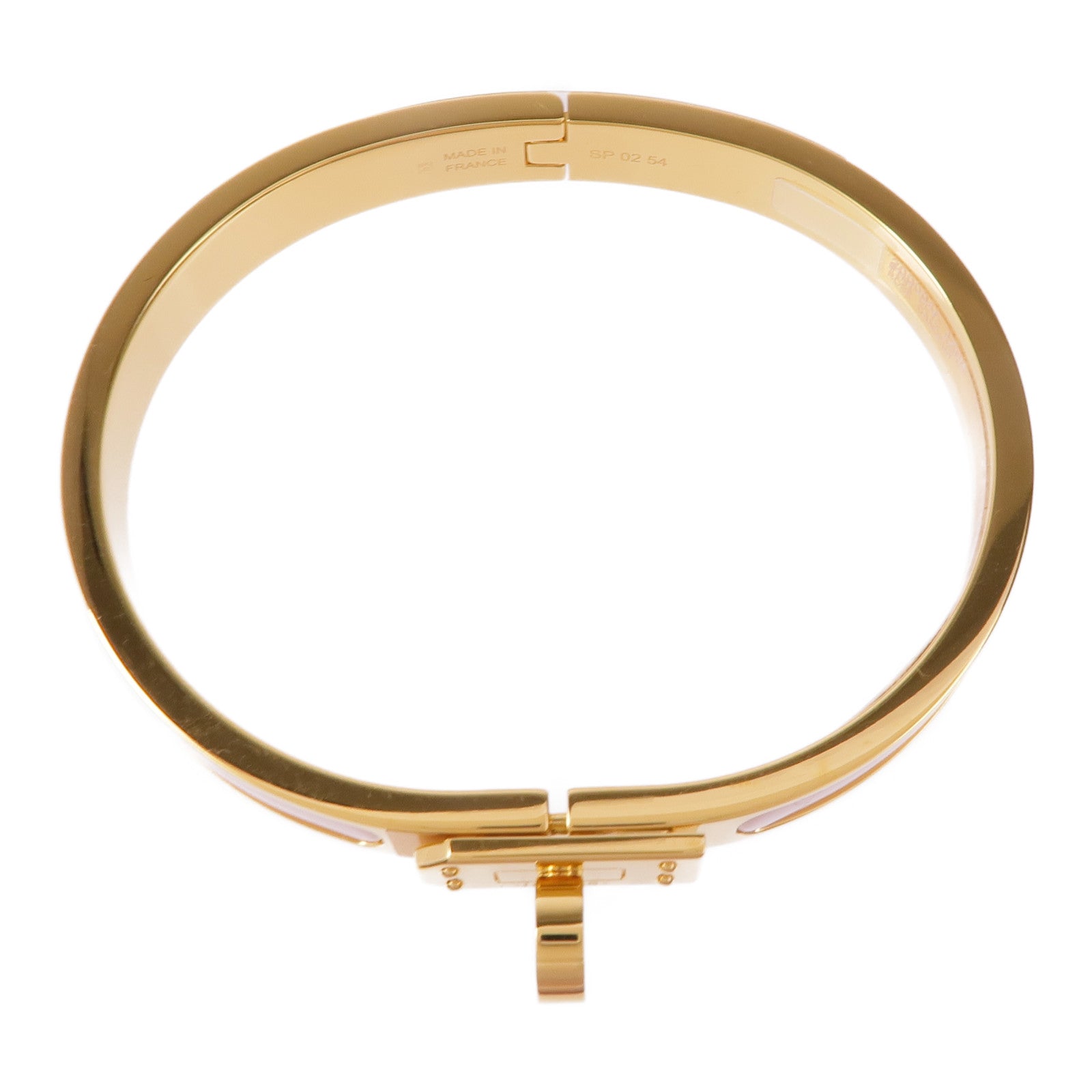 HERMES 金屬Mini Clic Kelly Bracelet手鐲Rose Candeur