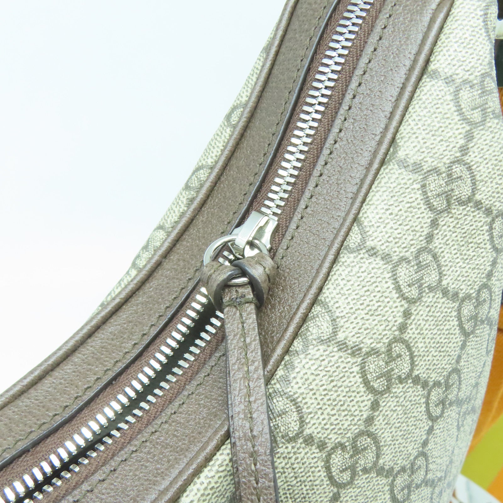 GUCCI 【激減優惠】塗層帆布2Way Shoulder銀扣手挽肩背兩用袋啡色
