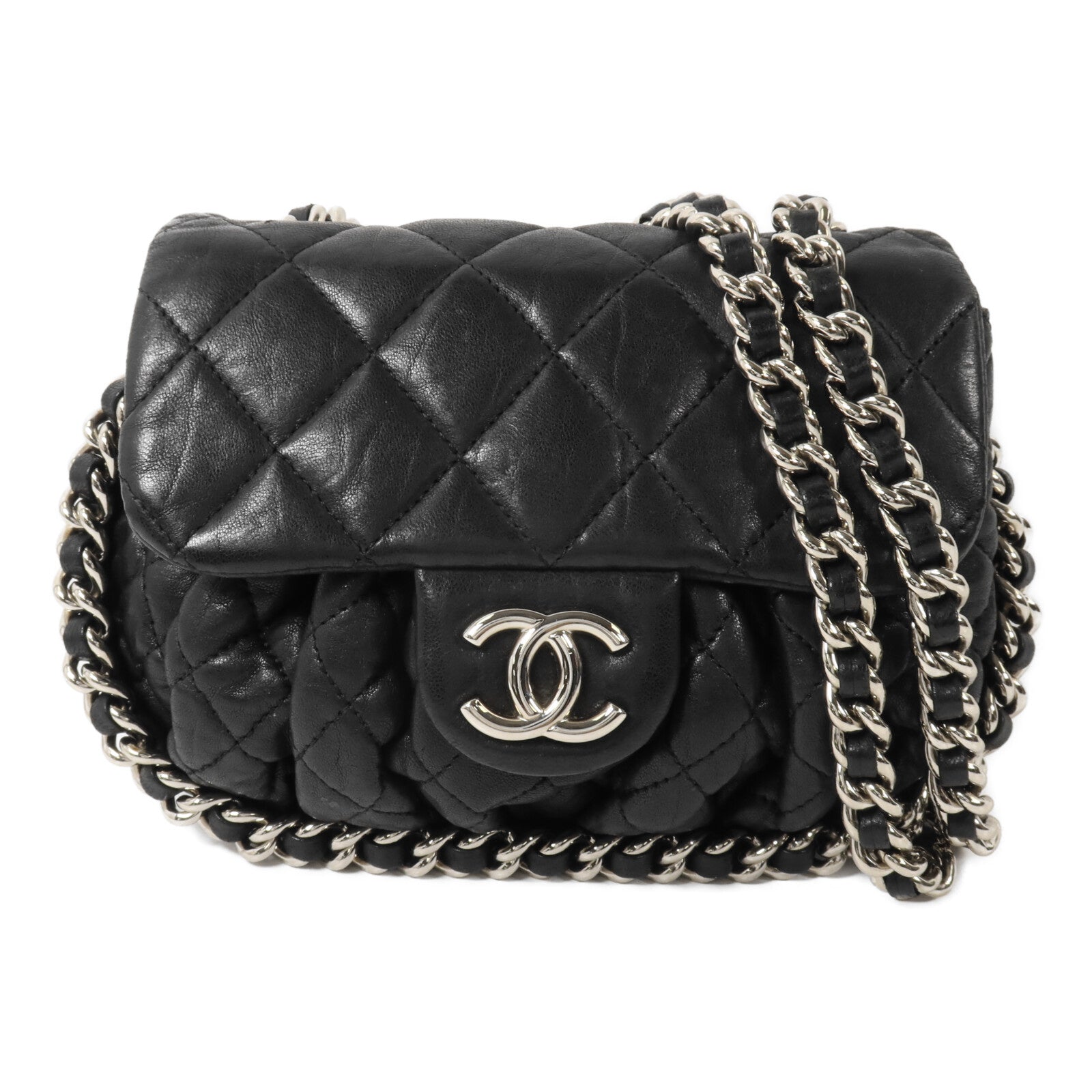 CHANEL 牛皮皮革Chain Shoulder鏈帶肩背袋
