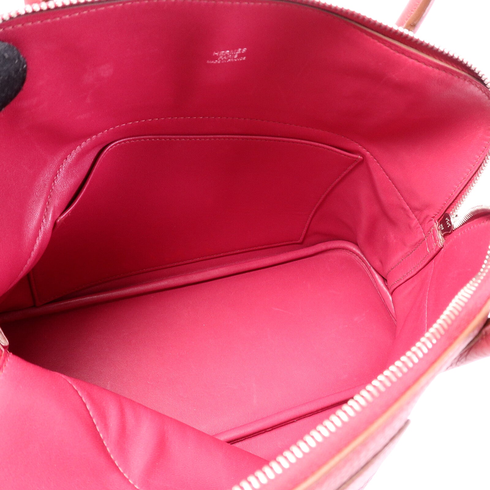 HERMES Clemence皮革Bolide 31手挽袋Rubis
