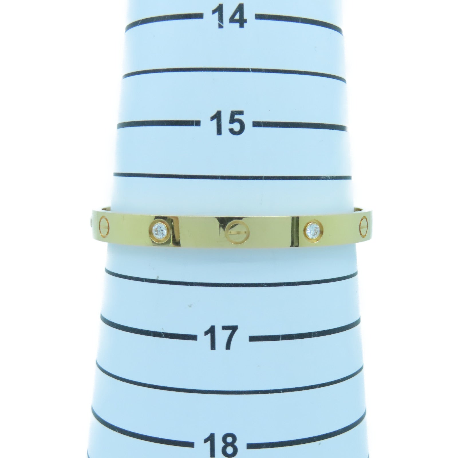 CARTIER 【激減優惠】18K玫瑰金Love Bracelet 4 Diamonds手鐲Cartier#17#16cm