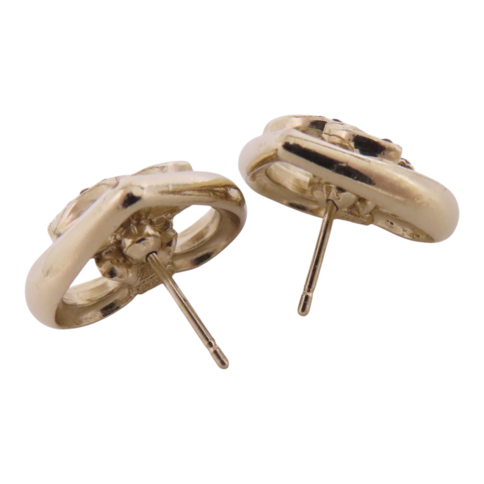 CHANEL 金屬/水鑽Earrings金扣耳環