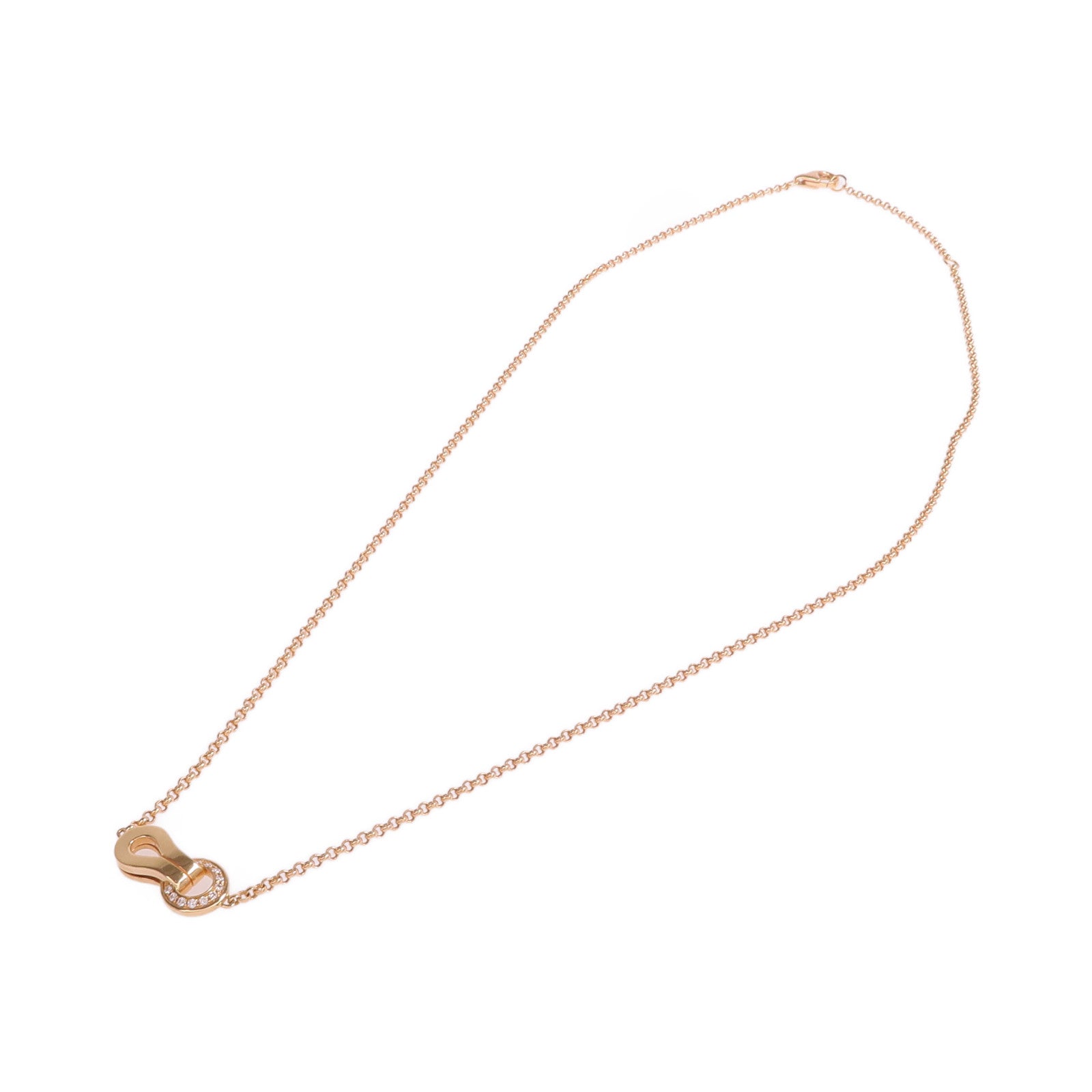 CARTIER 18K玫瑰金Agrafe Diamond Necklace鑽石項鍊