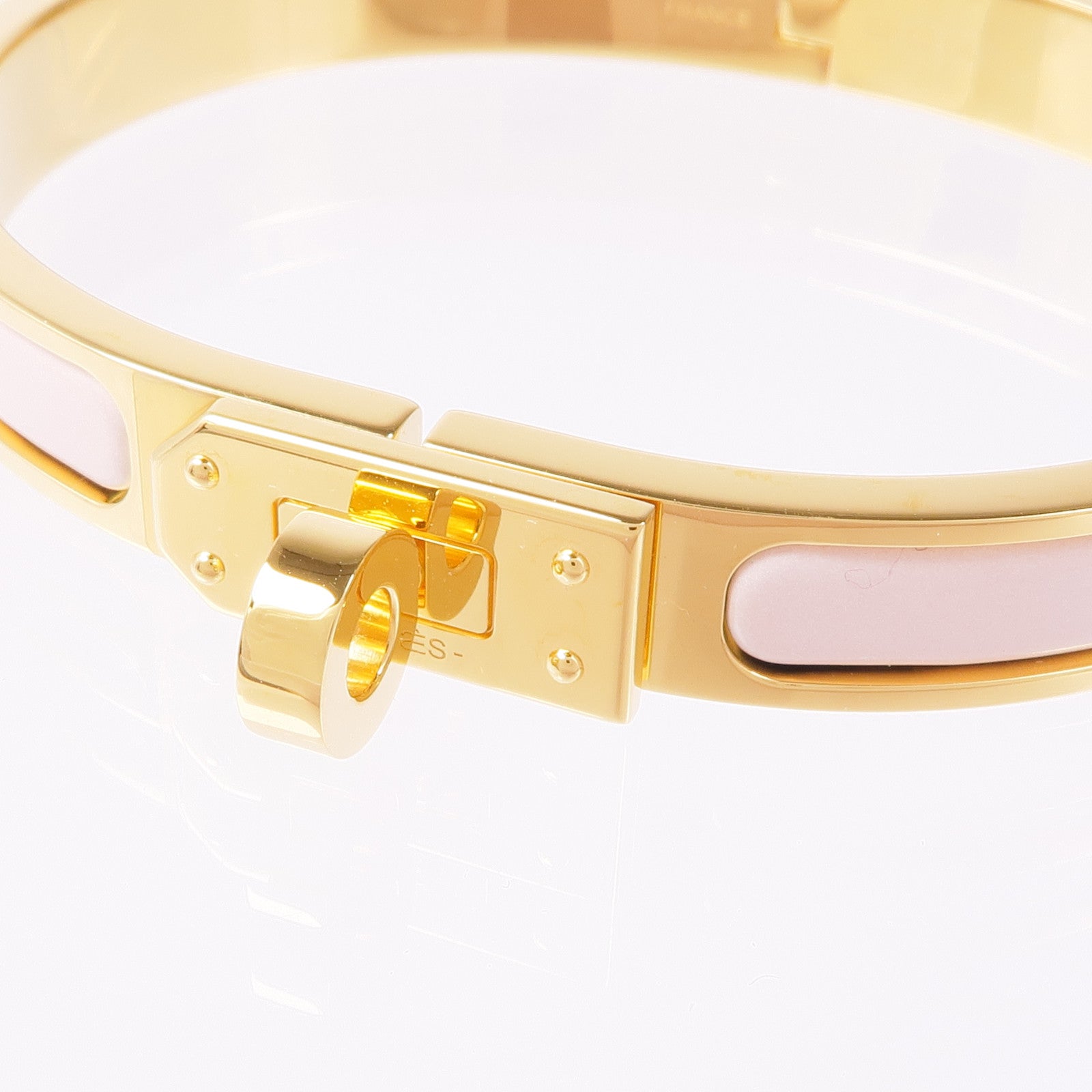 HERMES 金屬Mini Clic Kelly Bracelet手鐲Rose Candeur