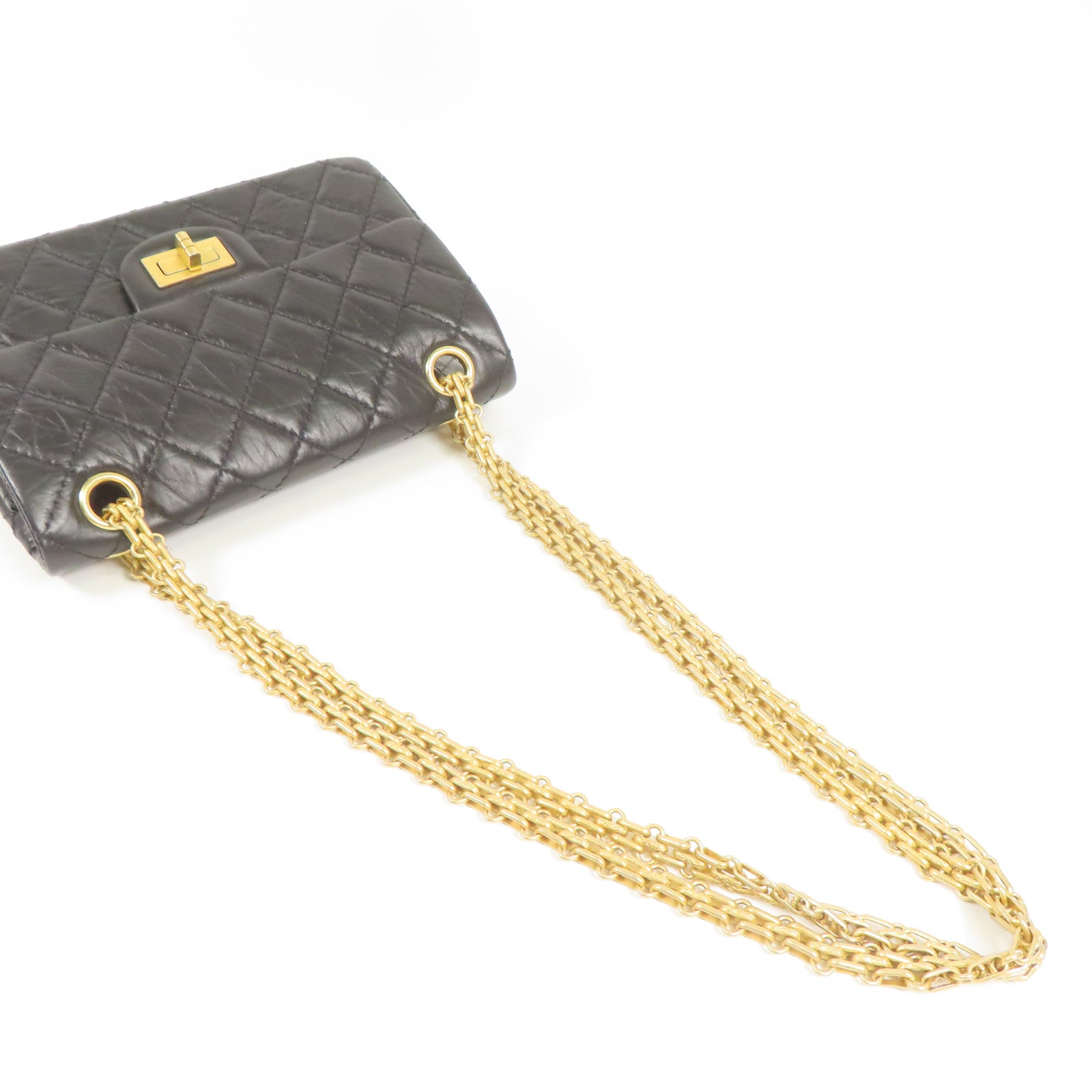 CHANEL 牛皮皮革2.55 Mini金扣鏈帶肩背袋