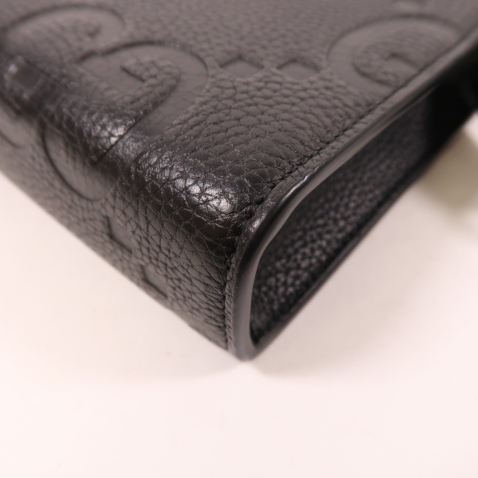 GUCCI GG SHW Mini Jumbo GG Shoulder Bag 795240 Calfskin Leather Black