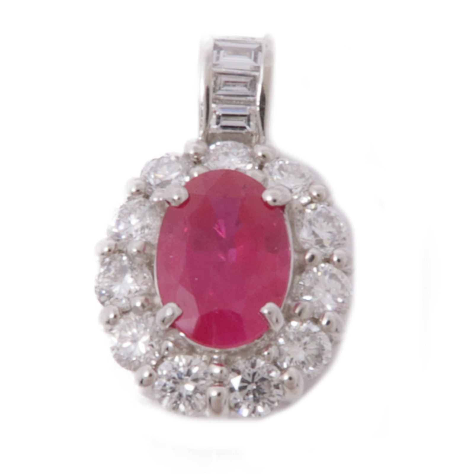 JEWELRY PT900鉑金Ruby Diamond Top紅寶石/鑽石吊墜