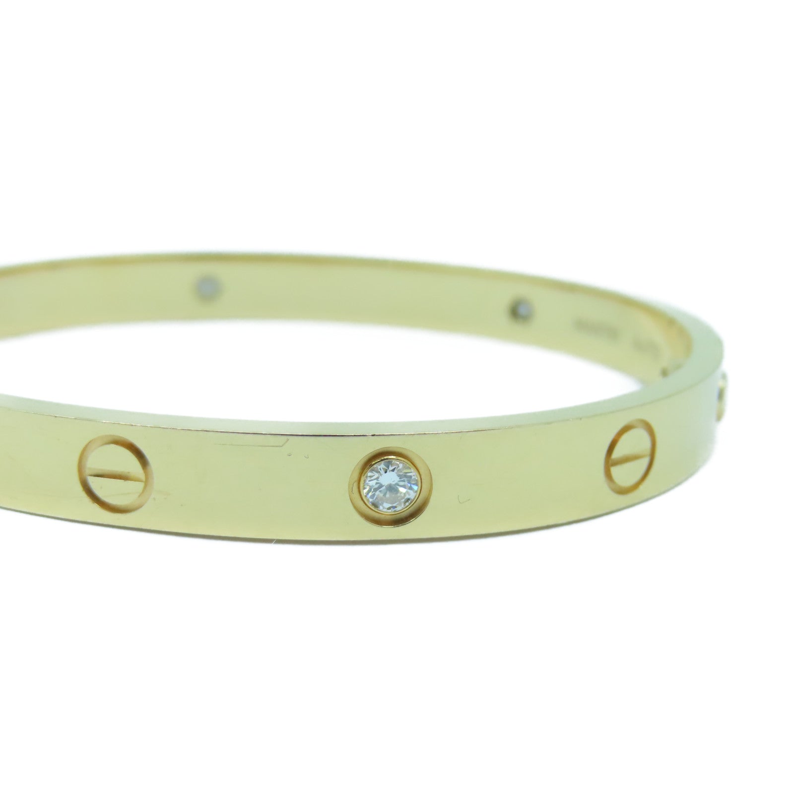 CARTIER 【激減優惠】18K玫瑰金Love Bracelet 4 Diamonds手鐲Cartier#17#16cm
