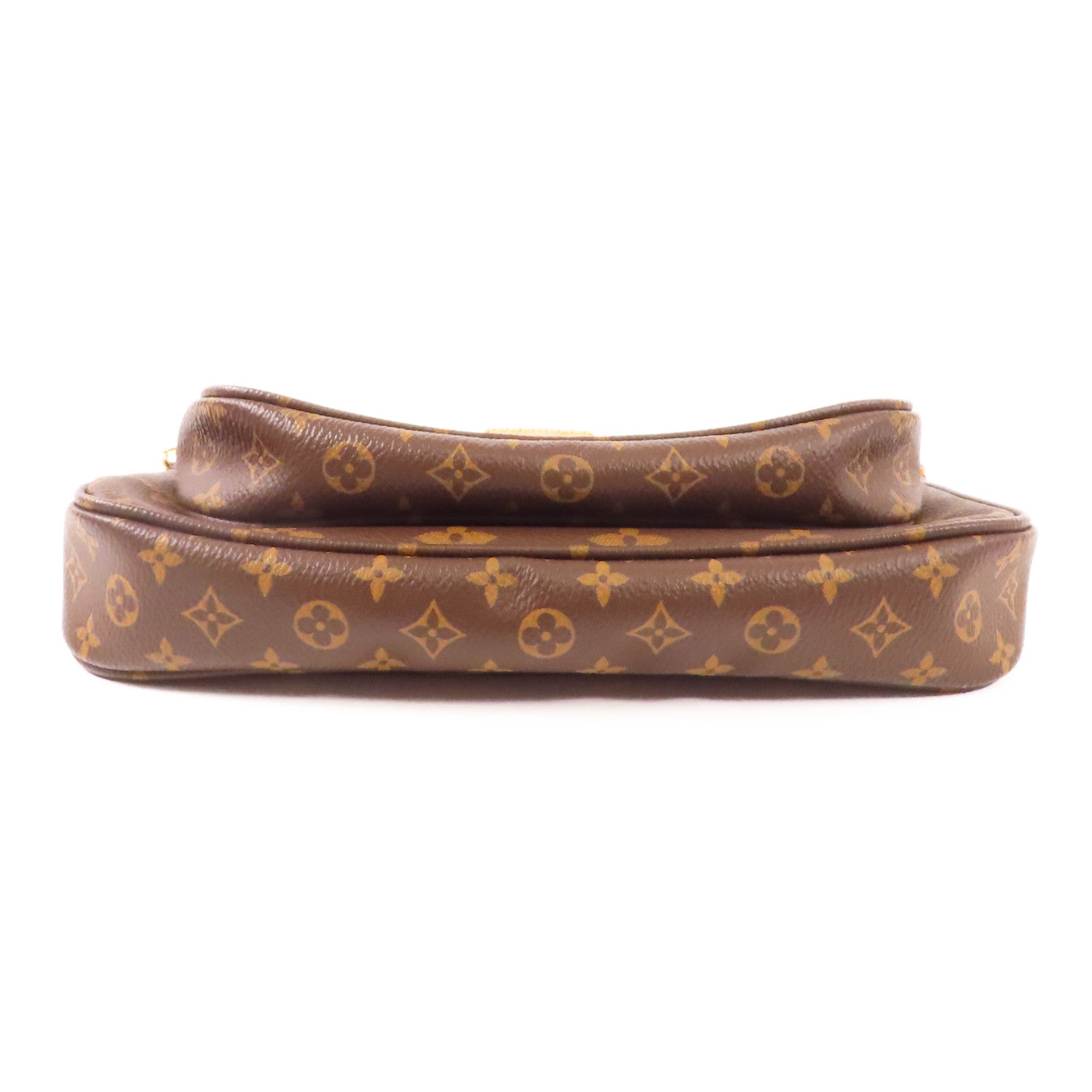 LOUIS VUITTON Monogram Multi Pochette Accessoires金扣肩背袋棕色