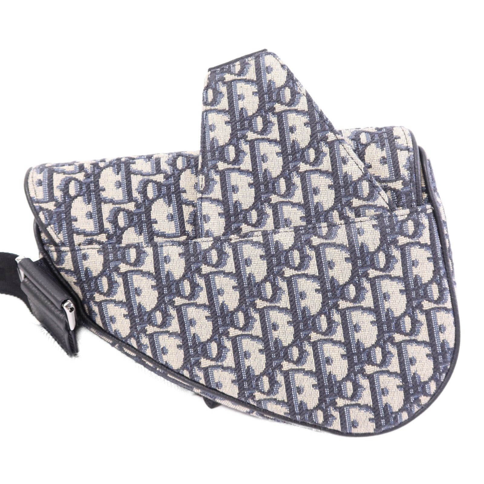 Dior 帆布Mini Saddle Bag銀扣肩背袋