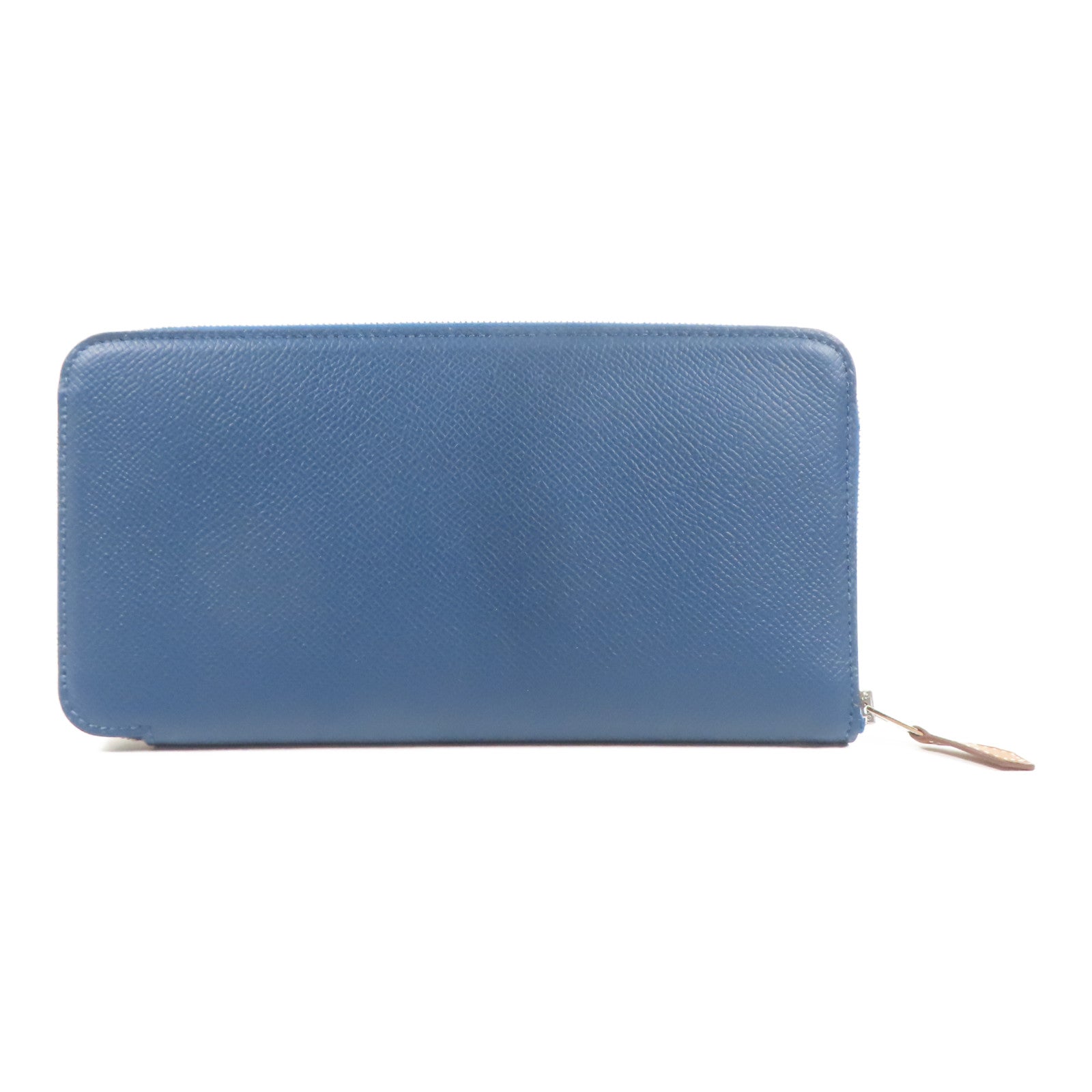 HERMES PHW Silk In Long Wallet Epsom Leather Deep Blue