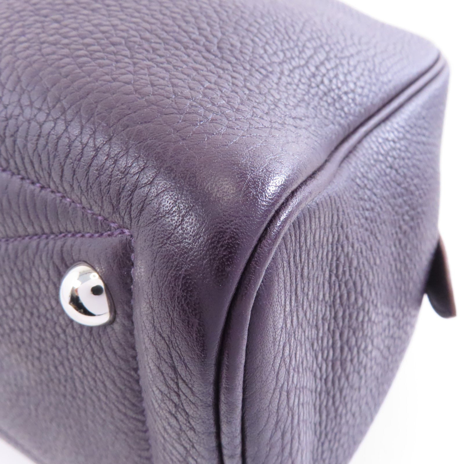 HERMES Clemence皮革Victoria 35銀扣肩背袋Raisin/紫色