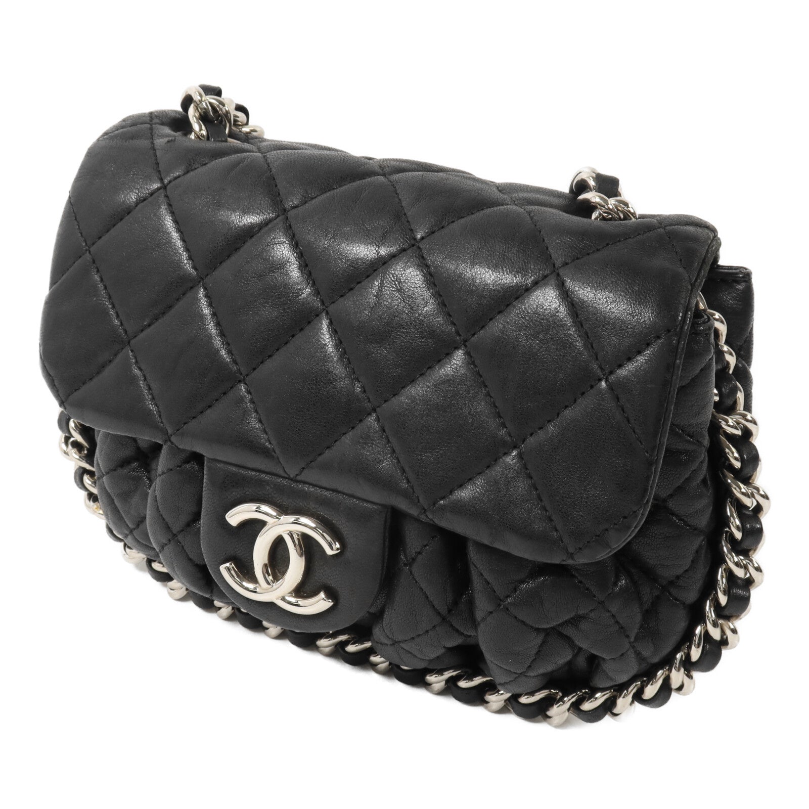 CHANEL 牛皮皮革Chain Shoulder鏈帶肩背袋