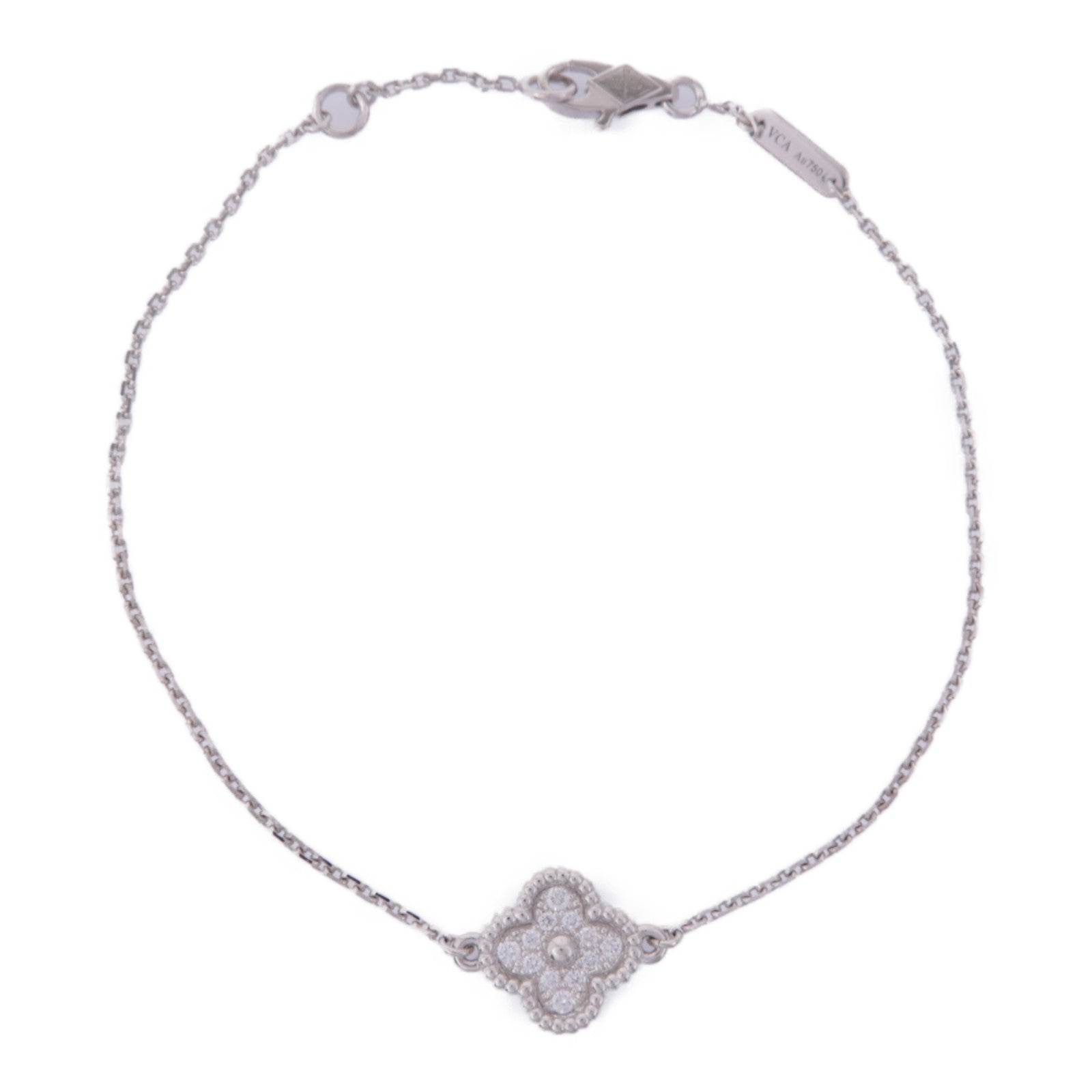 Van Cleef & Arpels 18K白金Sweet Alhambra Bracelet鑽石手鏈