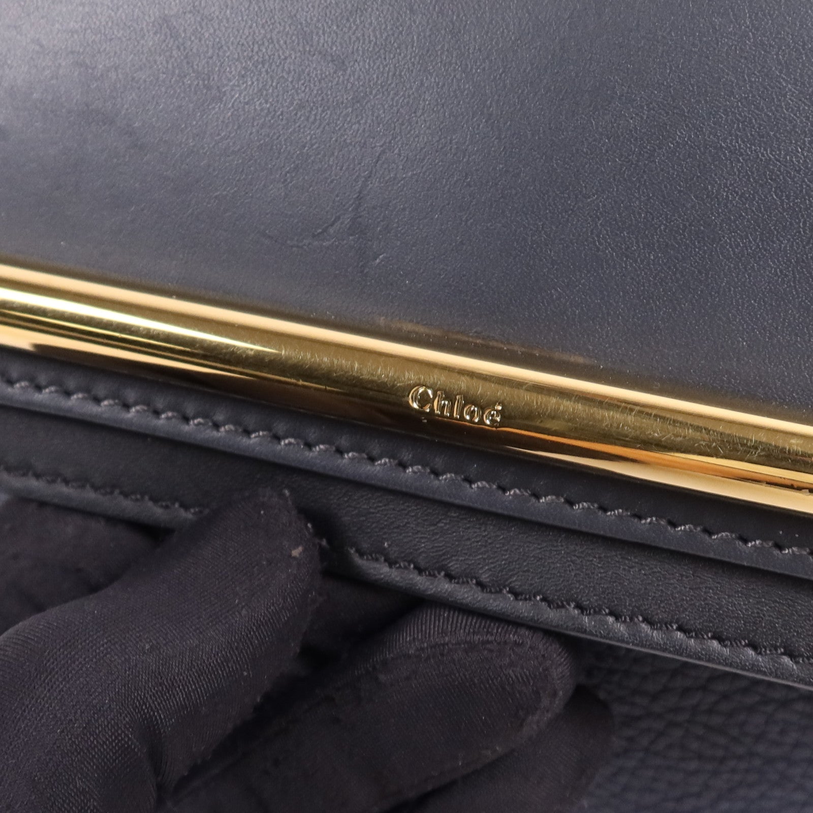 Chloe 牛皮皮革Clare金扣肩背袋