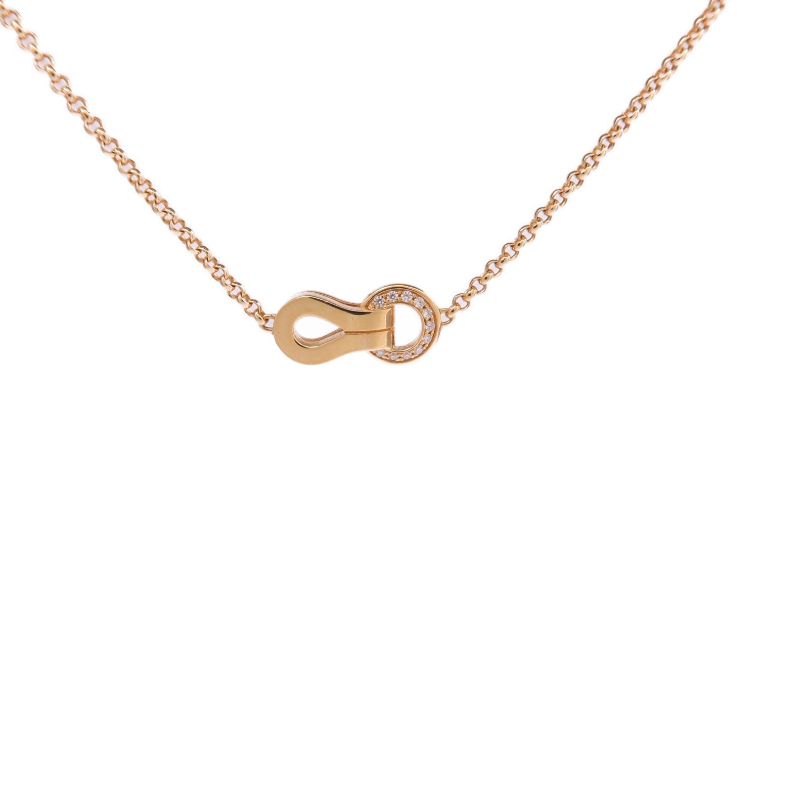 CARTIER 18K玫瑰金Agrafe Diamond Necklace鑽石項鍊