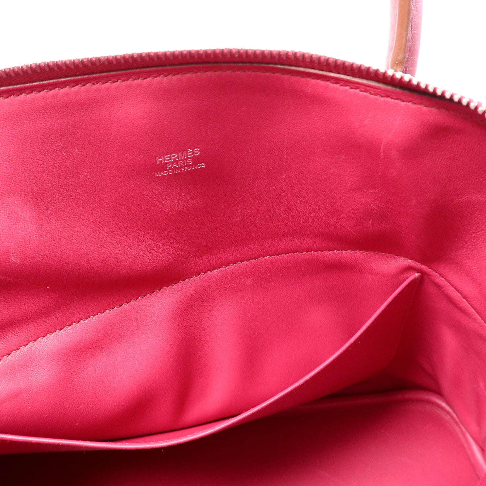 HERMES Clemence皮革Bolide 31手挽袋Rubis