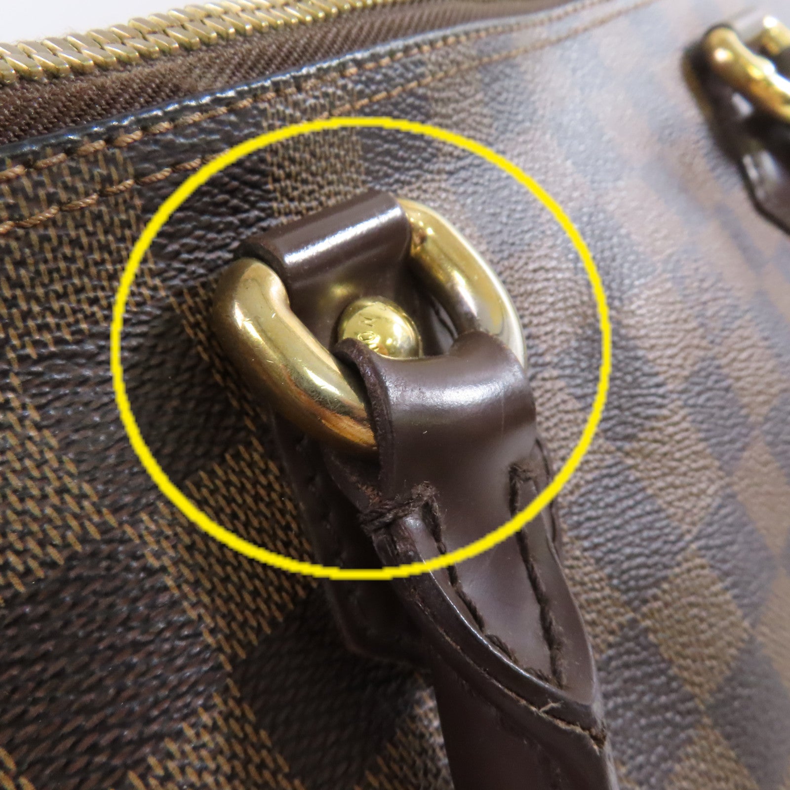 LOUIS VUITTON Damier Ebene Saleya MM Tote Bag金扣肩背袋啡色