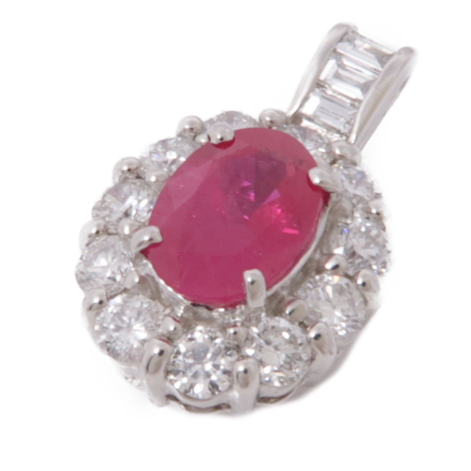 JEWELRY PT900鉑金Ruby Diamond Top紅寶石/鑽石吊墜