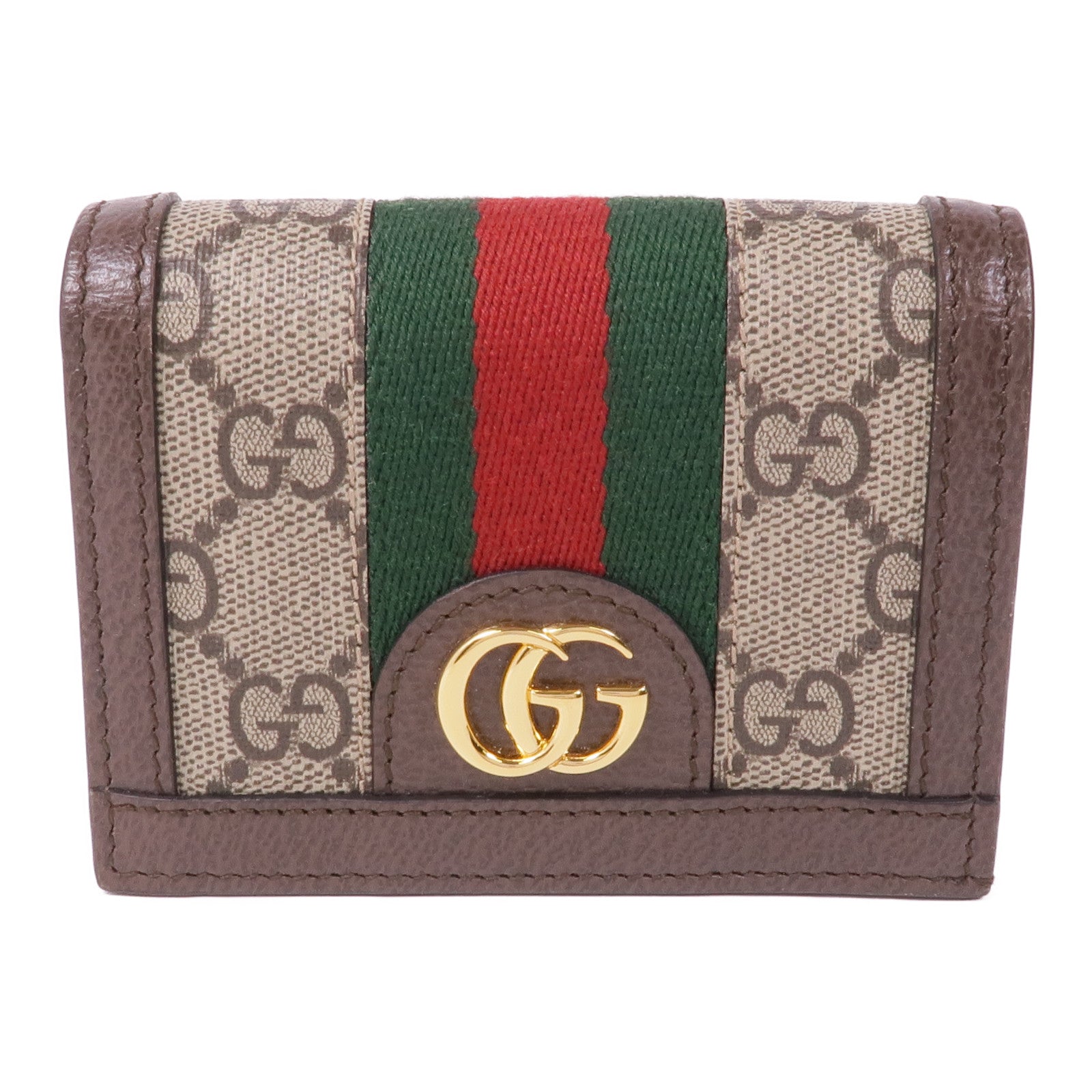 GUCCI 塗層帆布Ophidia GG金扣錢包