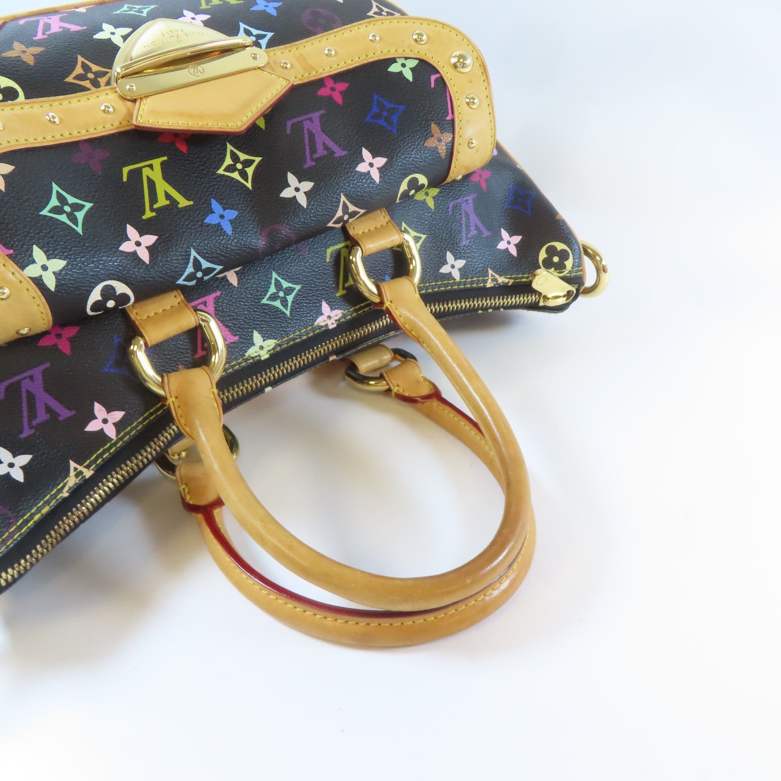 LOUIS VUITTON 【清倉大減價】Monogram Multicolore Rita金扣手挽袋黑色/彩色