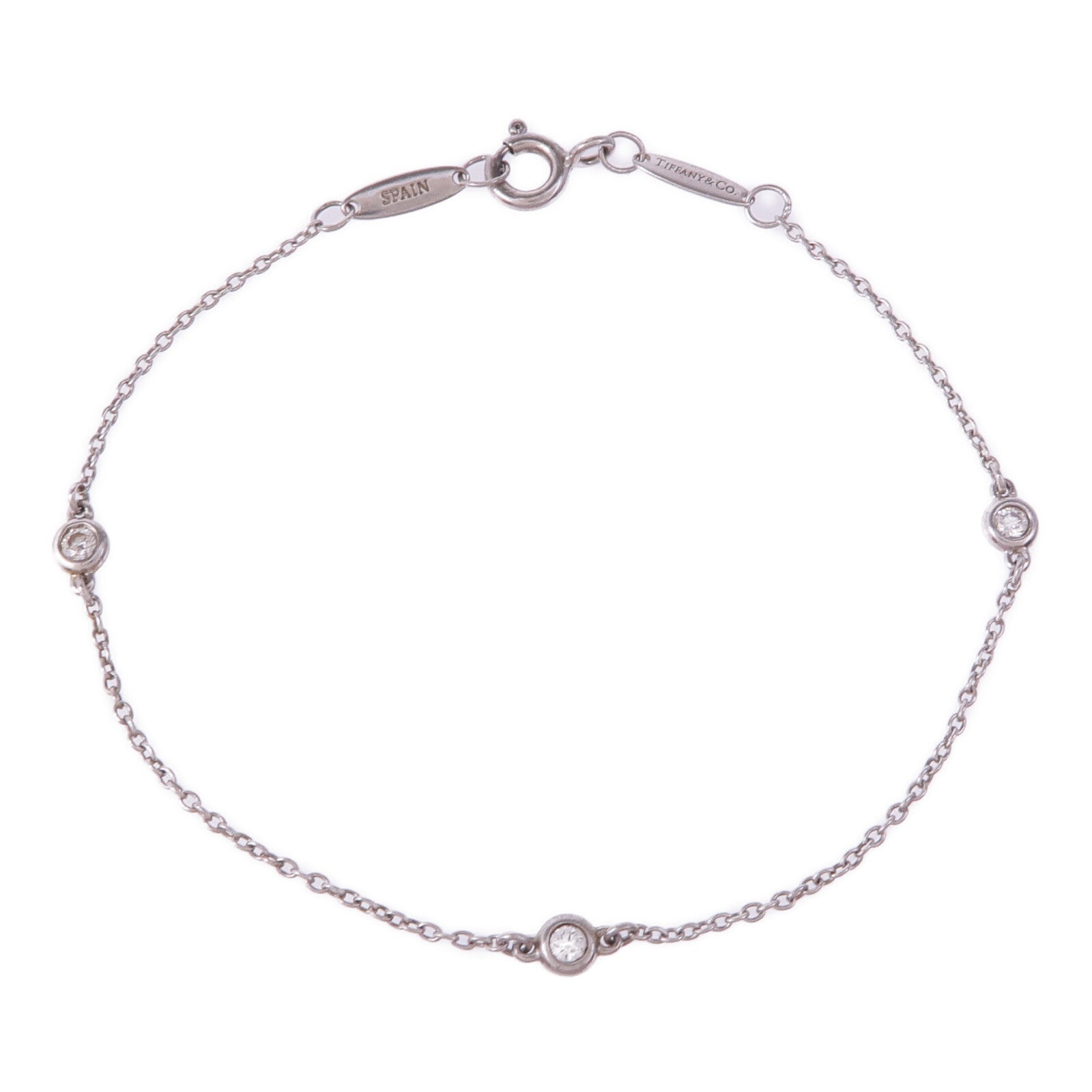 TIFFANY＆CO 925純銀By The Yard Bracelet鑽石手鏈