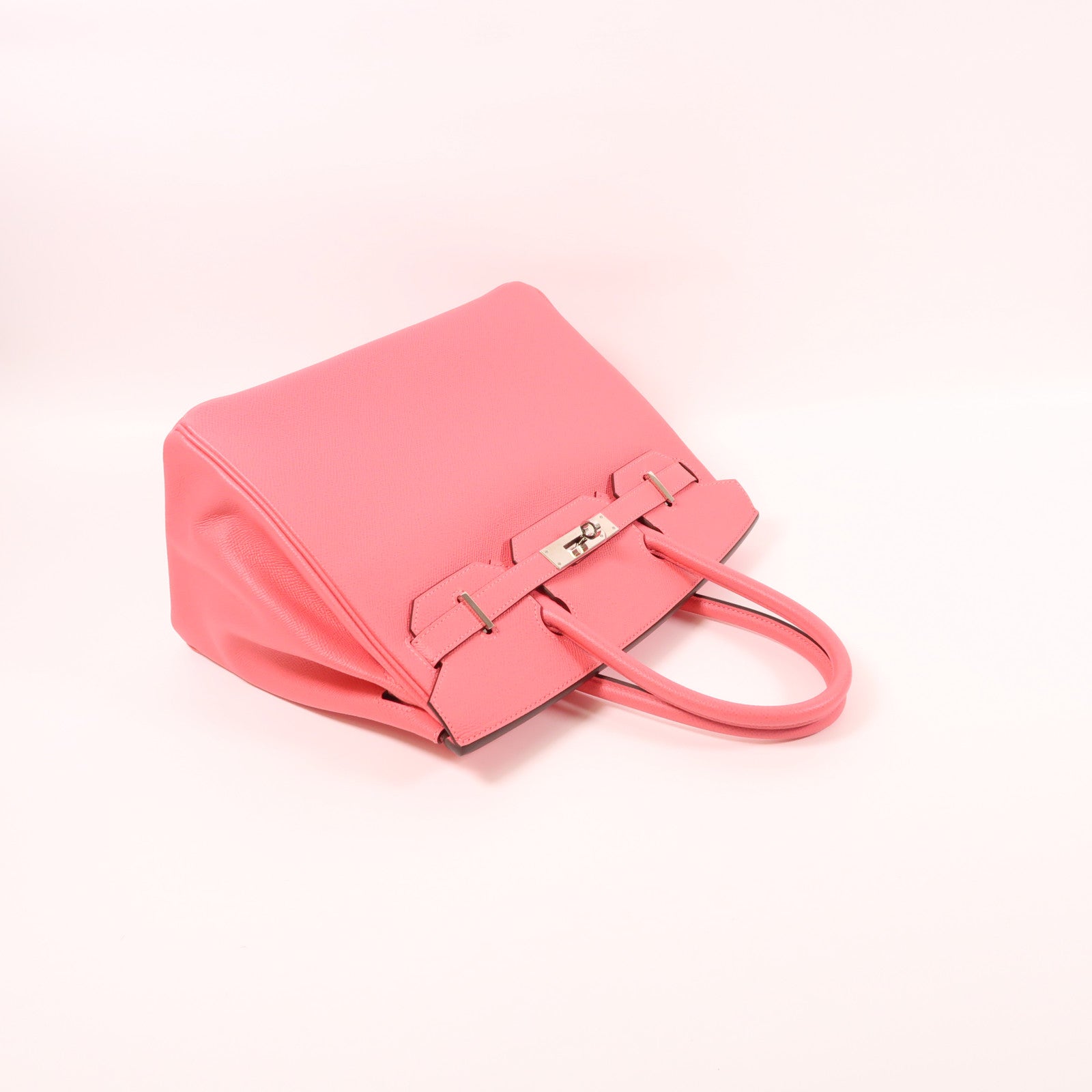 HERMES Epsom皮革Birkin 30銀扣手挽袋8W Rose Azalee