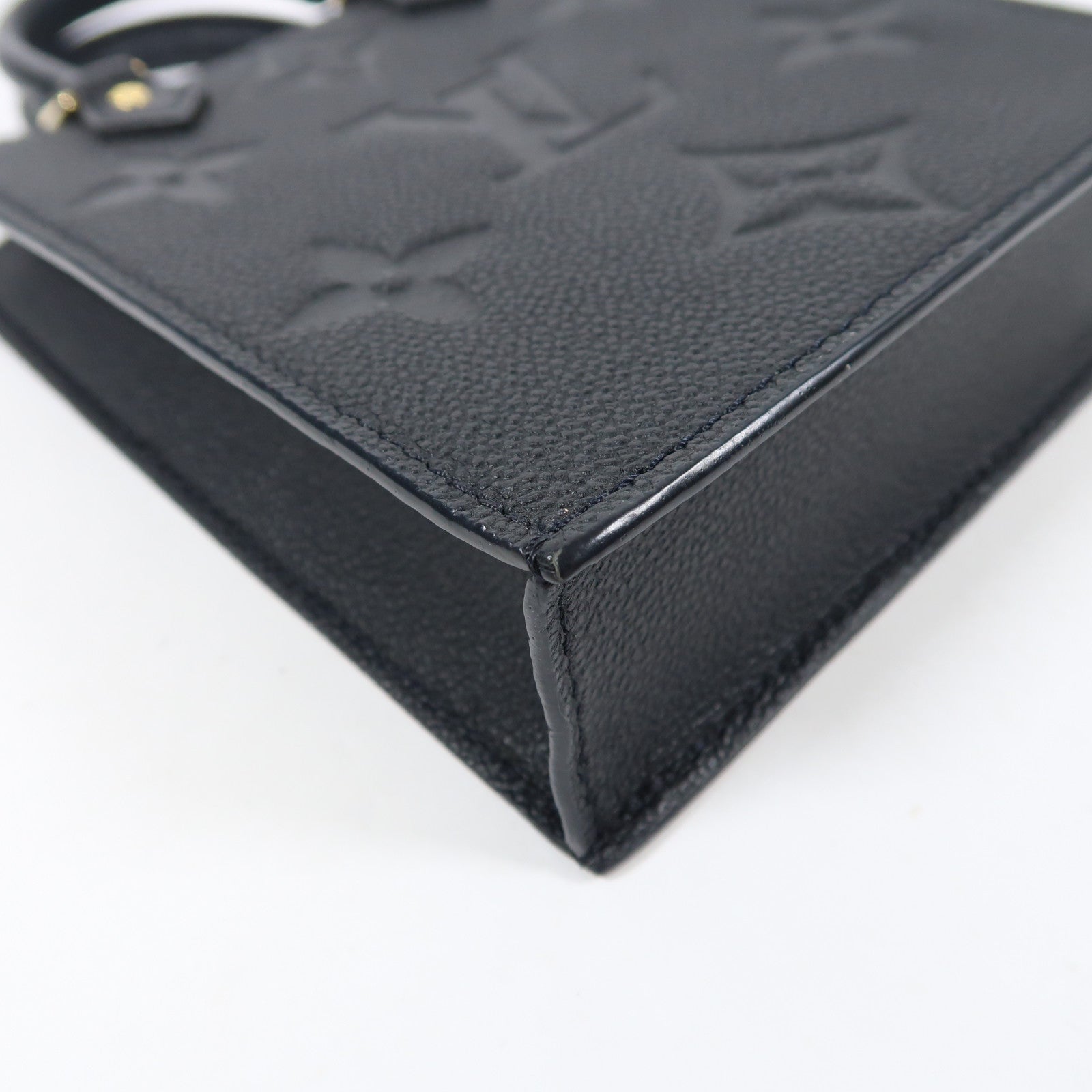 LOUIS VUITTON Monogram Empreinte Petit Sac Plat金扣手挽肩背兩用袋