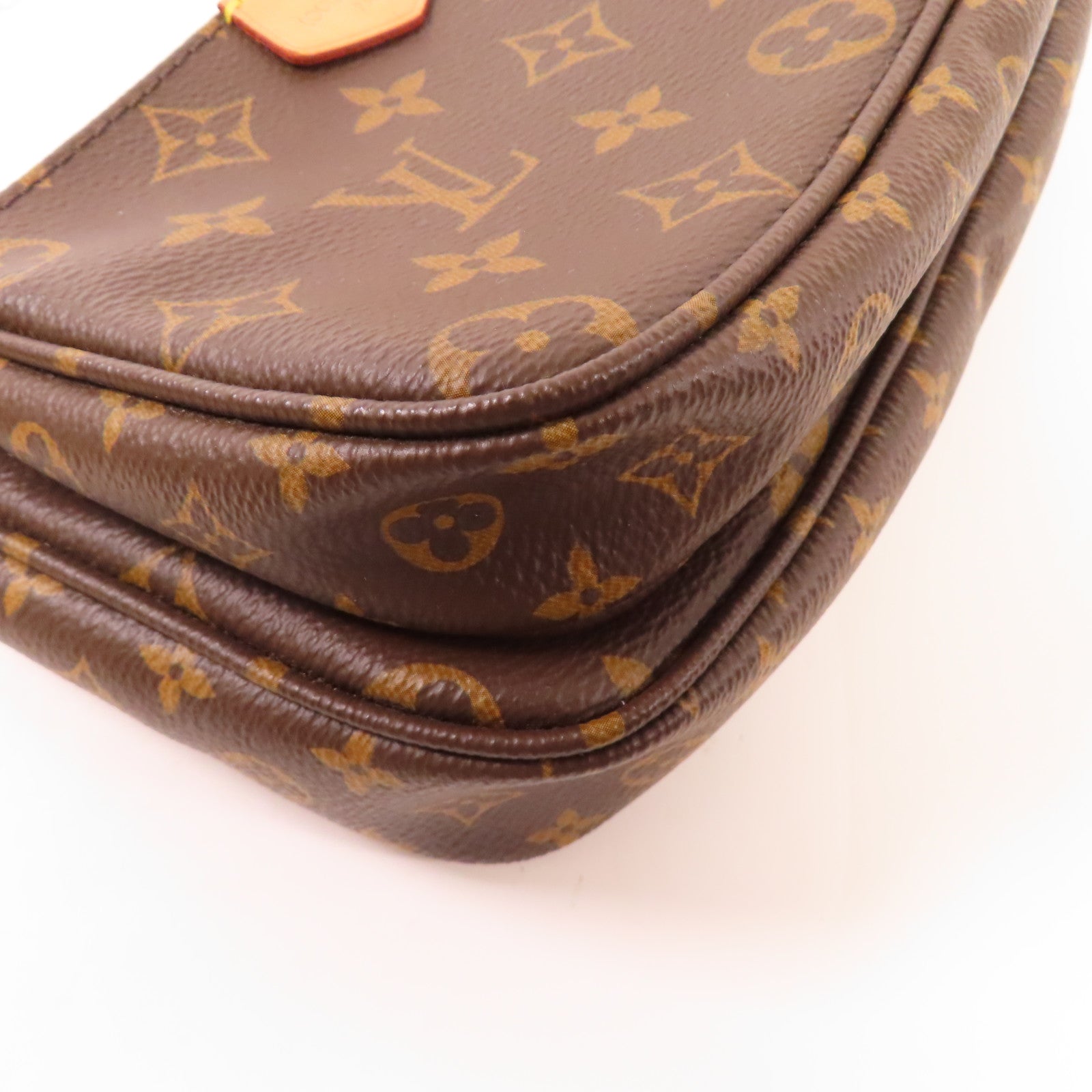 LOUIS VUITTON Monogram Multi Pochette Accessoires金扣肩背袋棕色