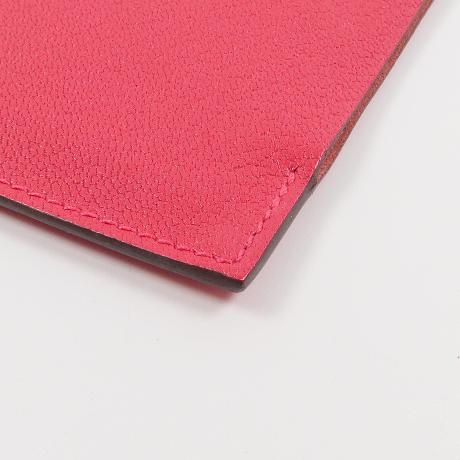 HERMES 【激減優惠】Chamkila皮革Tarmac Passport Holder護照套Rose Extreme