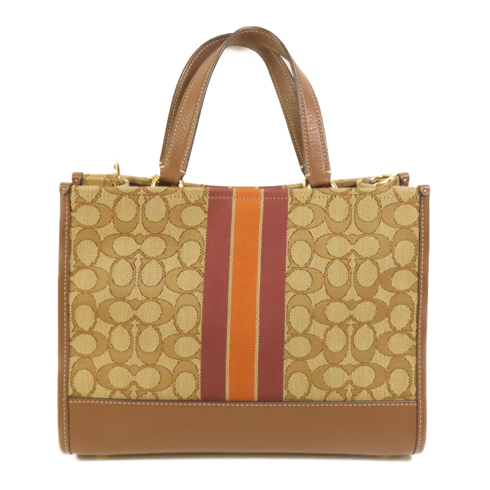 COACH 帆布2 Way Shoulder金扣手挽肩背兩用袋