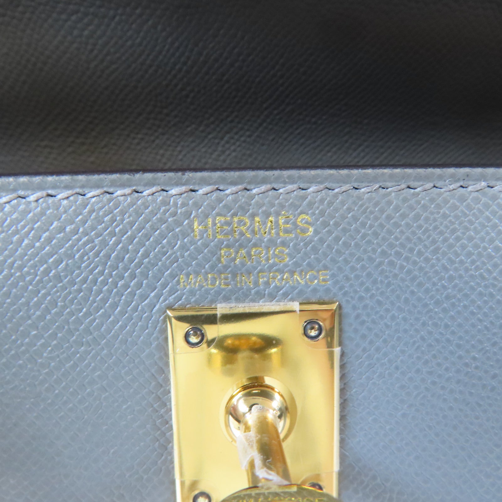 HERMES Madame皮革Kelly 25金扣手挽肩背兩用袋Gris Meyer灰色