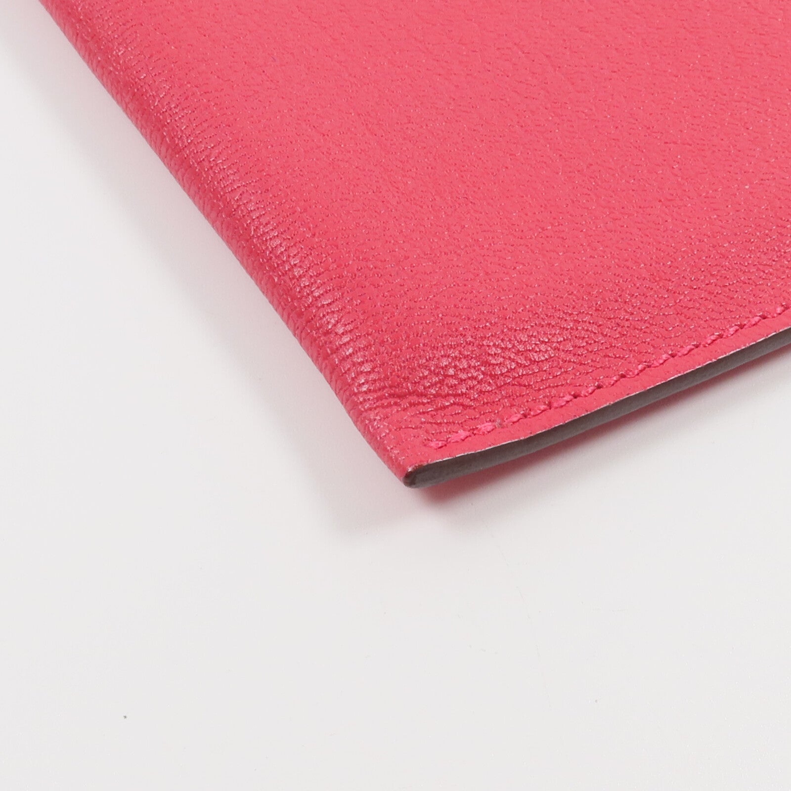 HERMES 【激減優惠】Chamkila皮革Tarmac Passport Holder護照套Rose Extreme