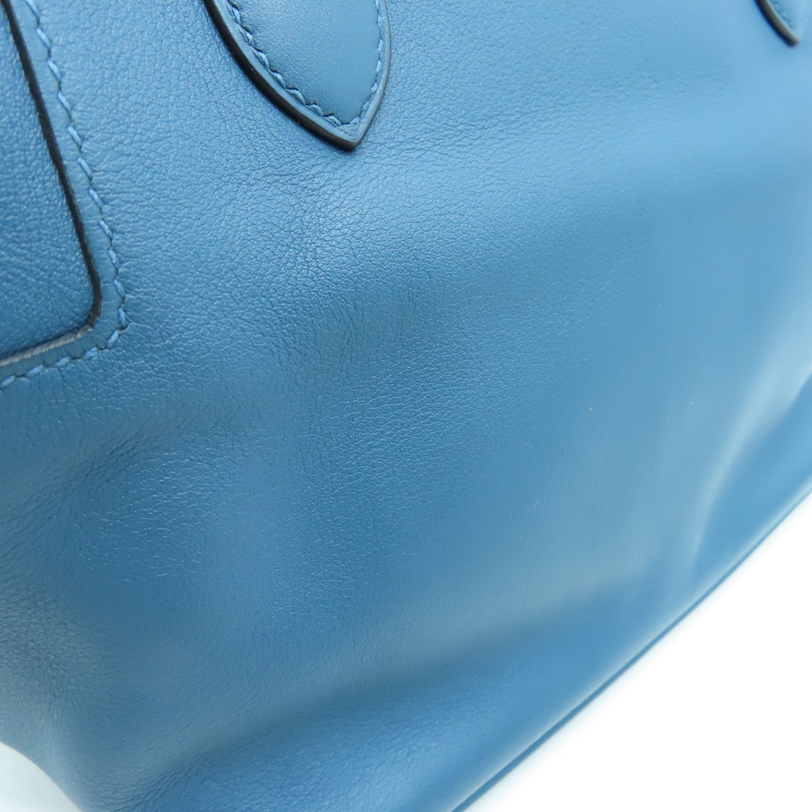 HERMES Swift皮革Tool Box 20银扣手挽肩背两用袋Blue Izmir/蓝色