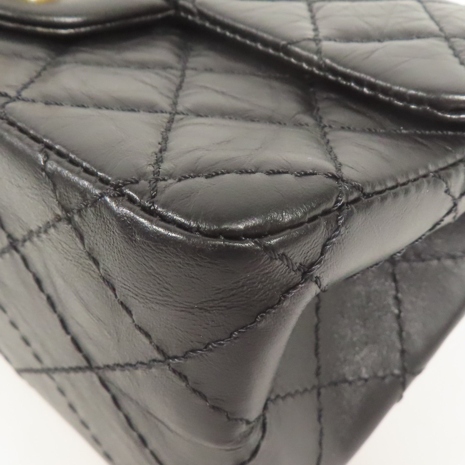 CHANEL 牛皮皮革2.55 Mini金扣鏈帶肩背袋